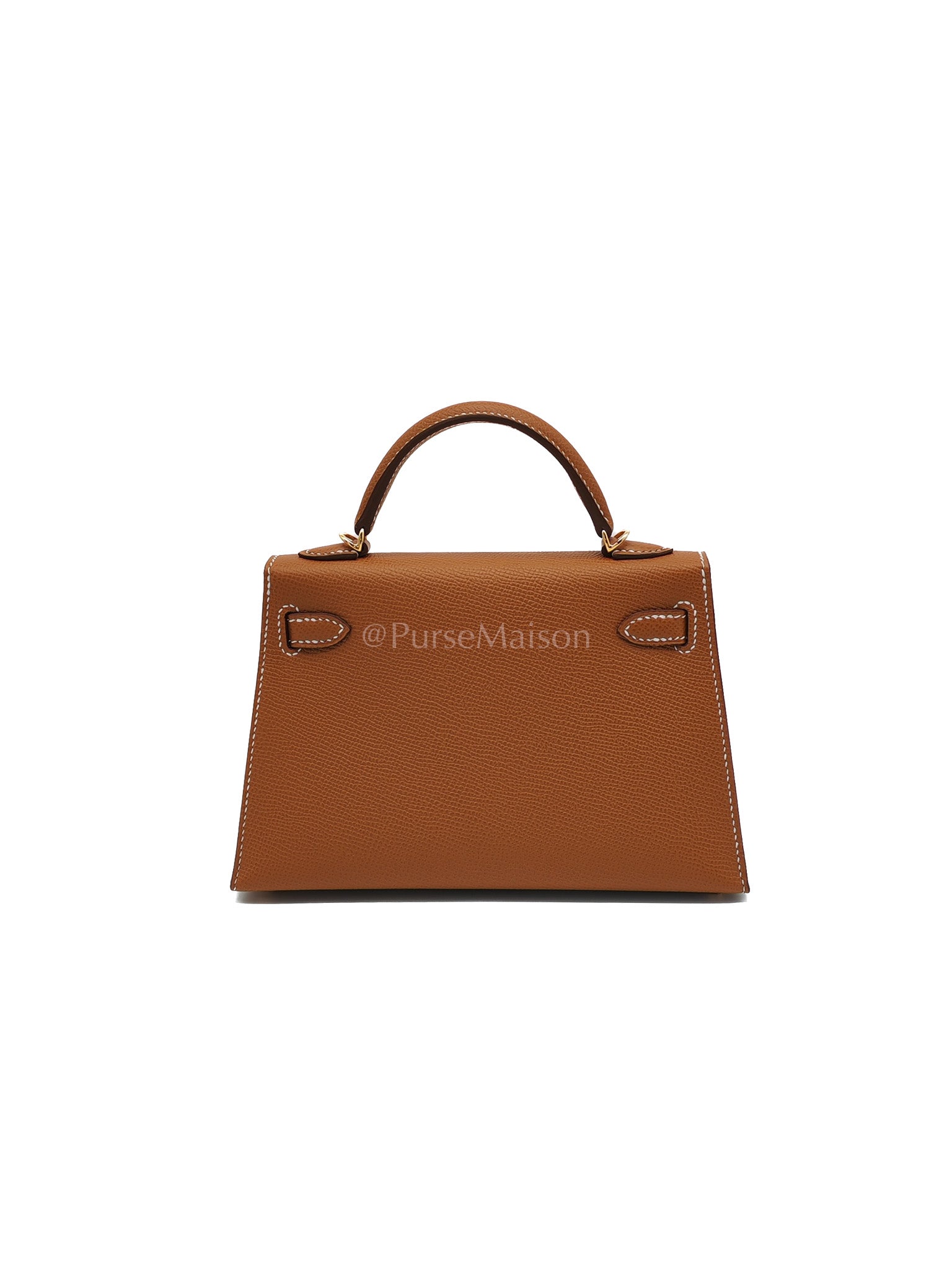 Mini Kelly Gold Epsom Leather in Gold Hardware Stamp W(2024) | Purse Maison Luxury Bags Shop