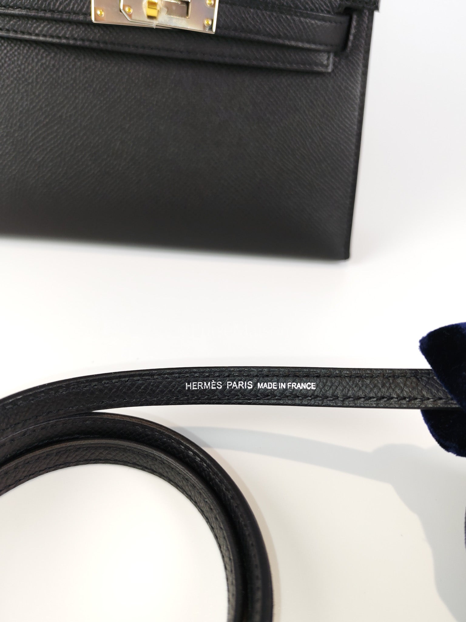 Mini Kelly in Black Epsom Leather and Electrum Hardware Stamp K (2025) | Purse Maison Luxury Bags Shop