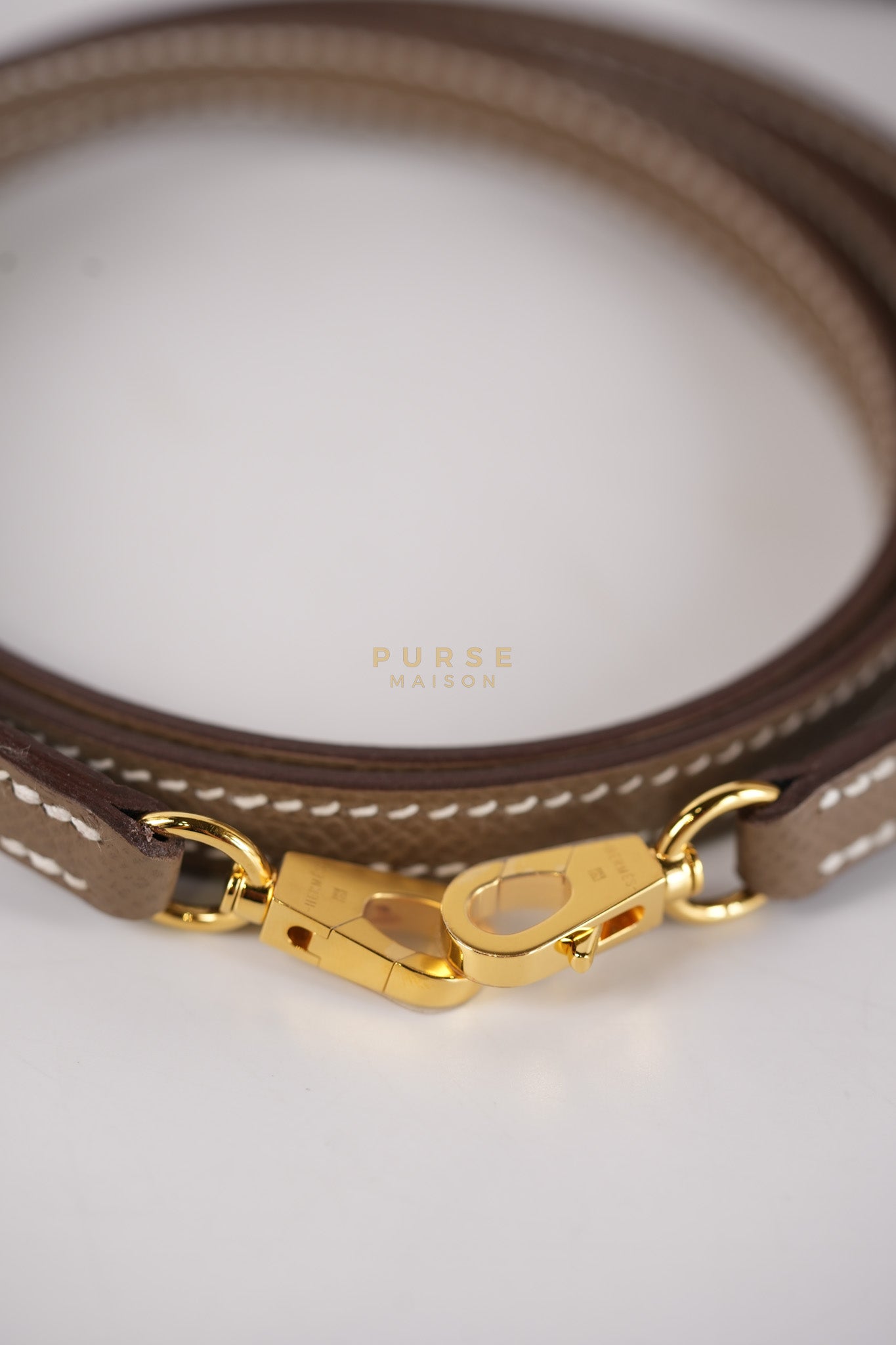 Mini Kelly in Etoupe Epsom Leather & Gold Hardware Stamp K (2025) | Purse Maison Luxury Bags Shop