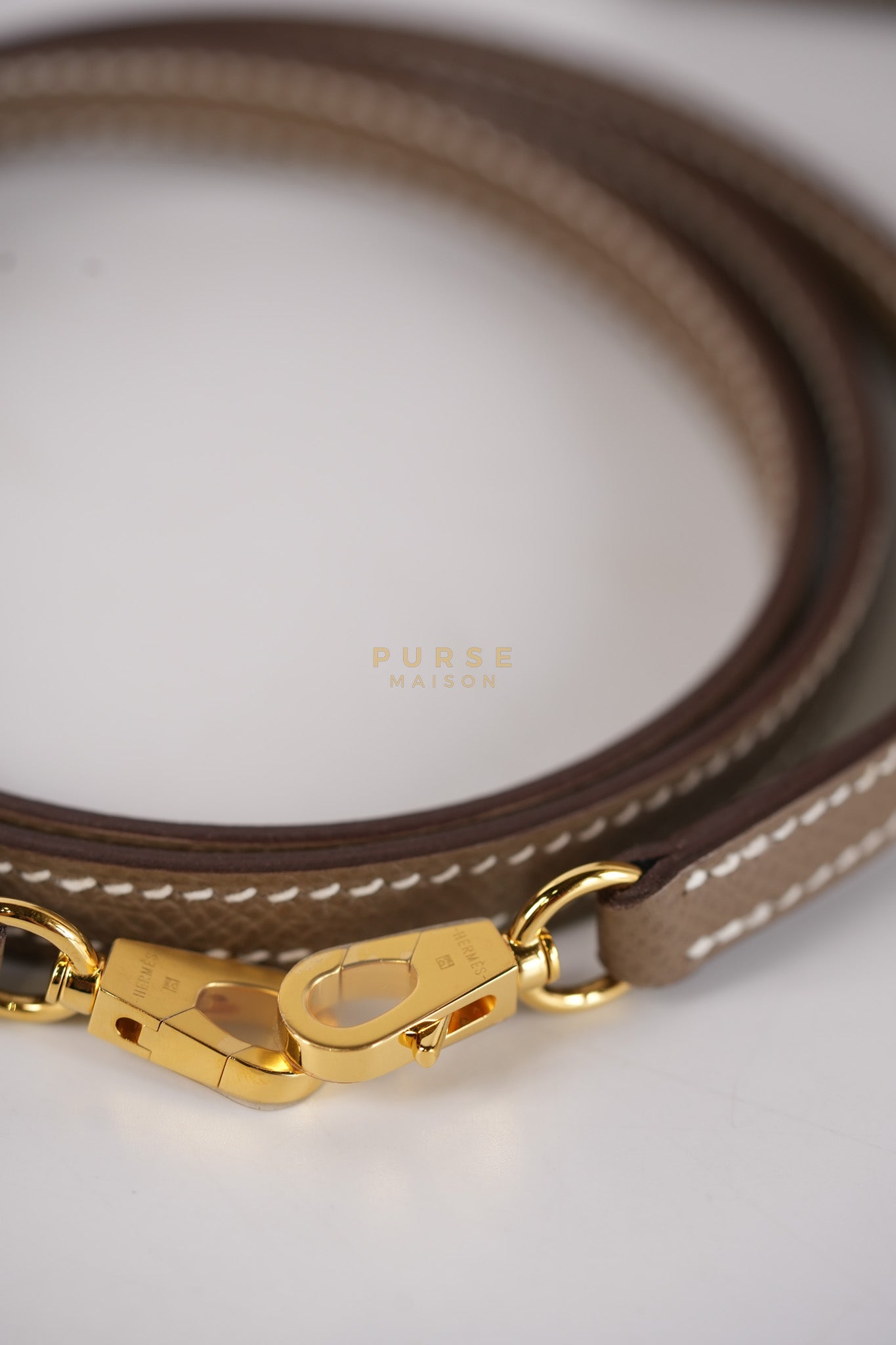 Mini Kelly in Etoupe Epsom Leather & Gold Hardware Stamp K (2025) | Purse Maison Luxury Bags Shop