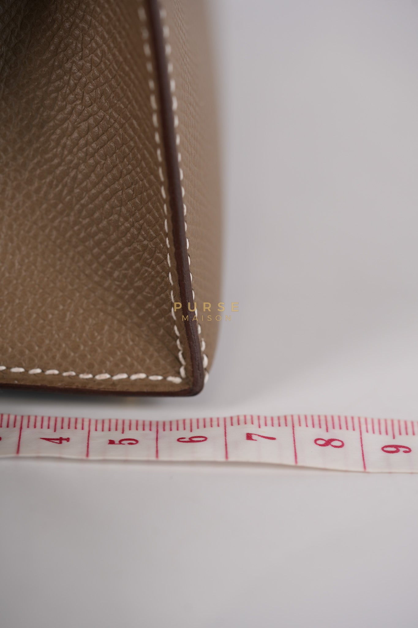 Mini Kelly in Etoupe Epsom Leather & Gold Hardware Stamp K (2025) | Purse Maison Luxury Bags Shop
