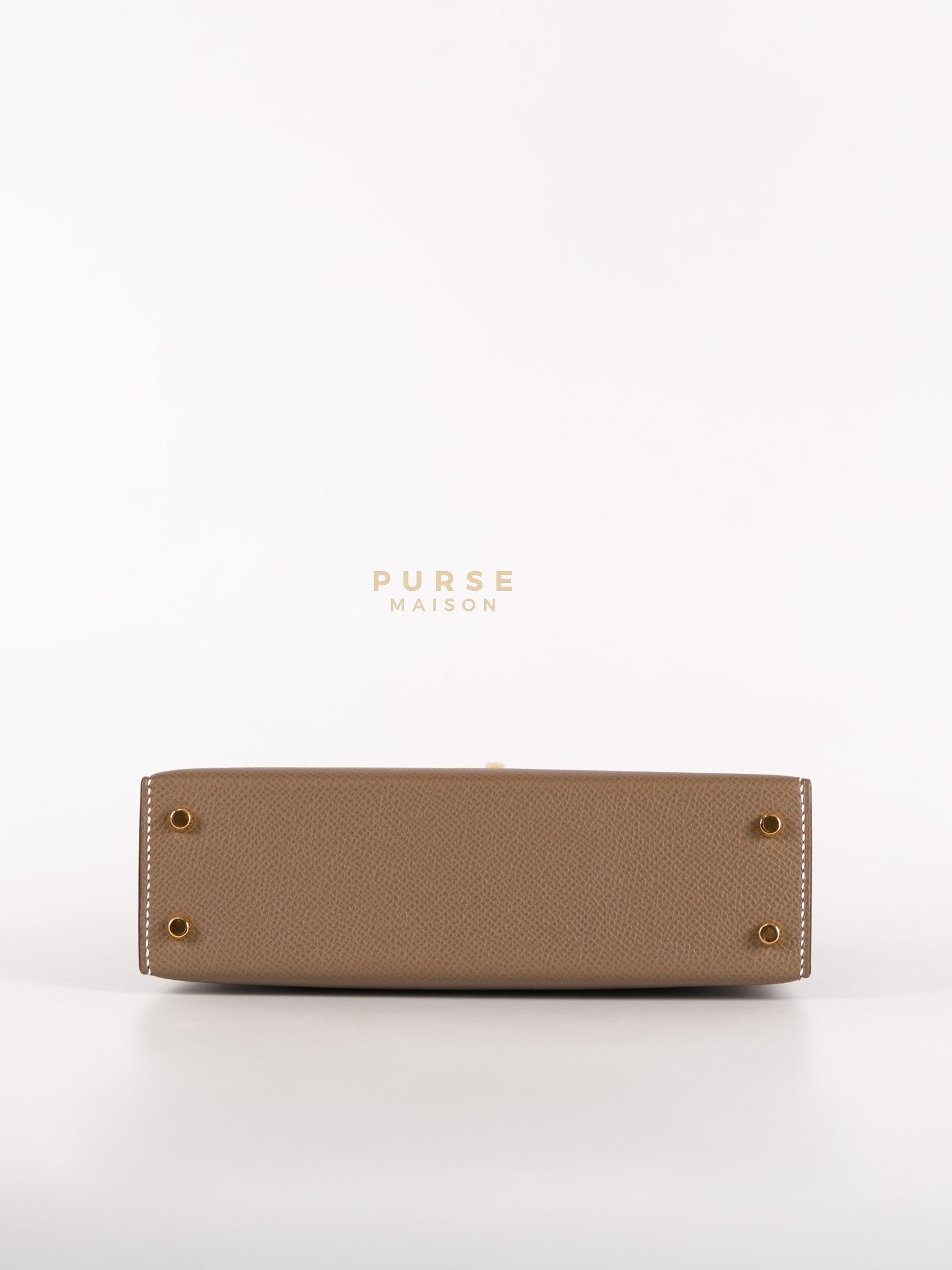 Mini Kelly in Etoupe Epsom Leather & Gold Hardware Stamp K (2025) | Purse Maison Luxury Bags Shop