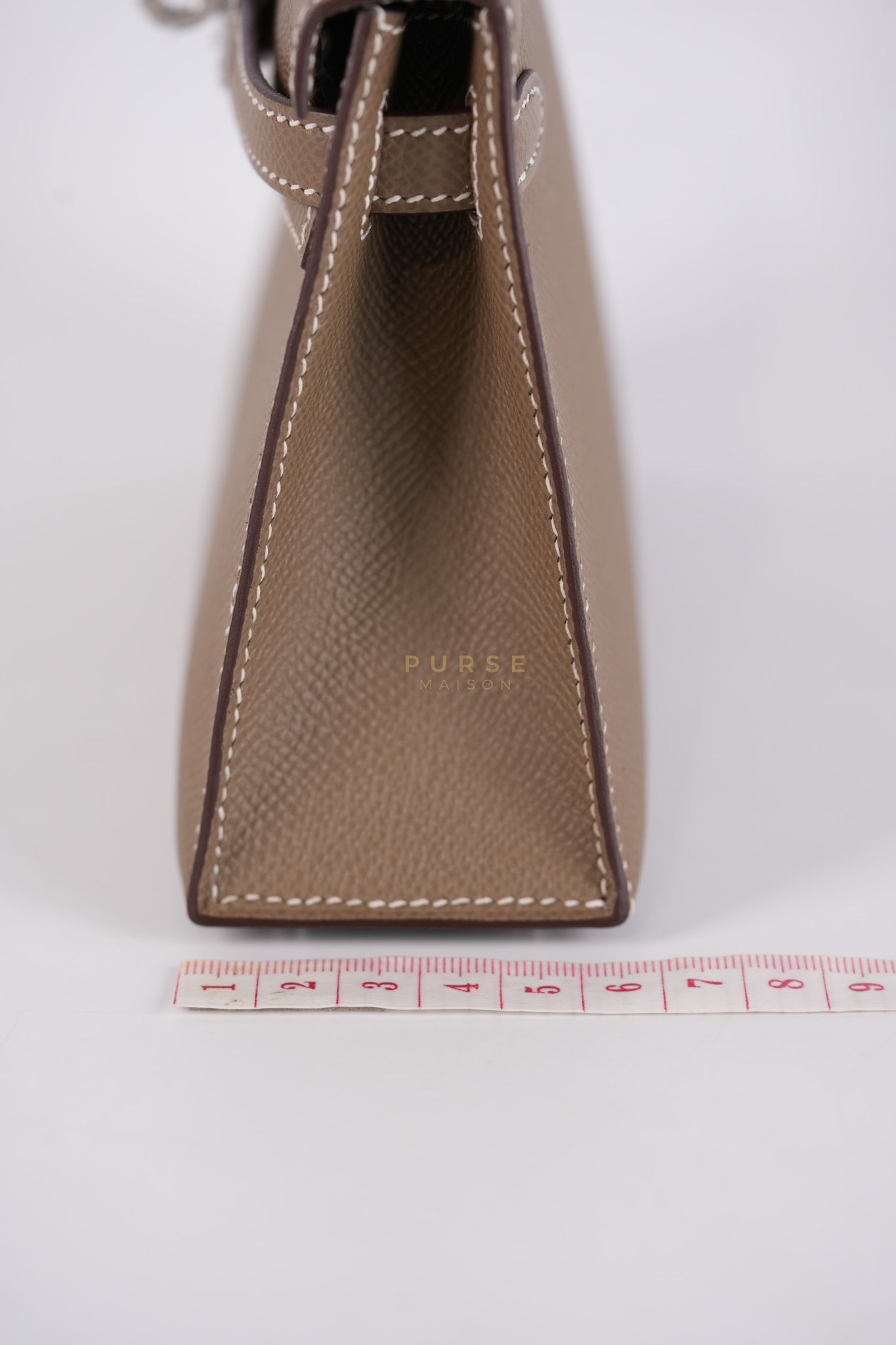 Mini Kelly in Etoupe Epsom Leather Palladium Hardware Stamp W(2024) | Purse Maison Luxury Bags Shop