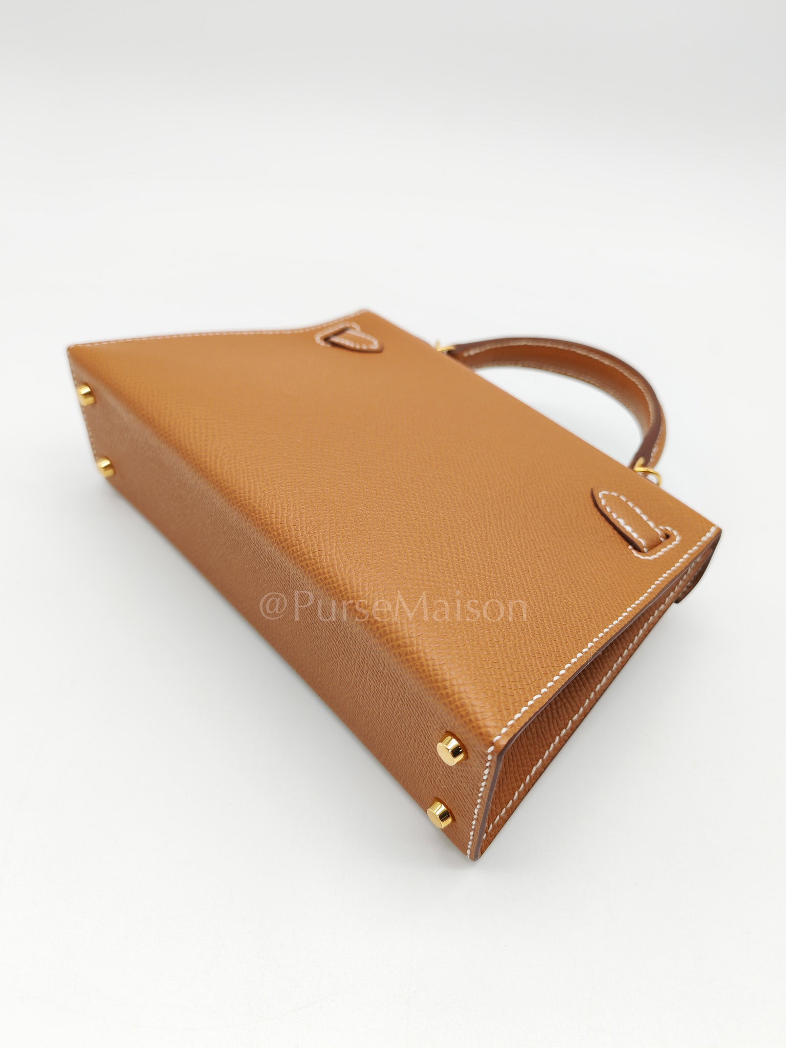Mini Kelly in Gold Epsom Leather & Gold Hardware Stamp B (2023) | Purse Maison Luxury Bags Shop