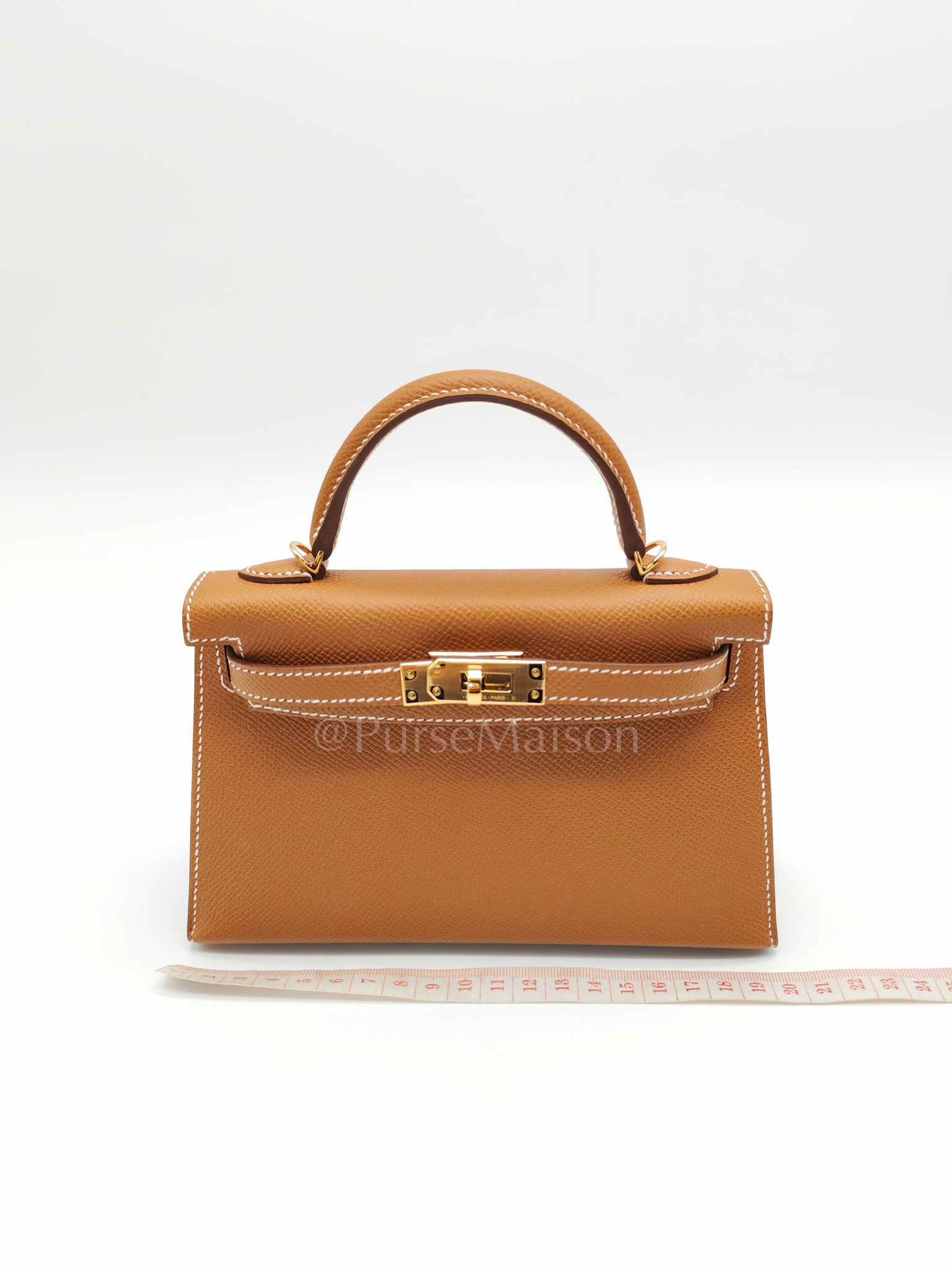 Mini Kelly in Gold Epsom Leather & Gold Hardware Stamp B (2023) | Purse Maison Luxury Bags Shop