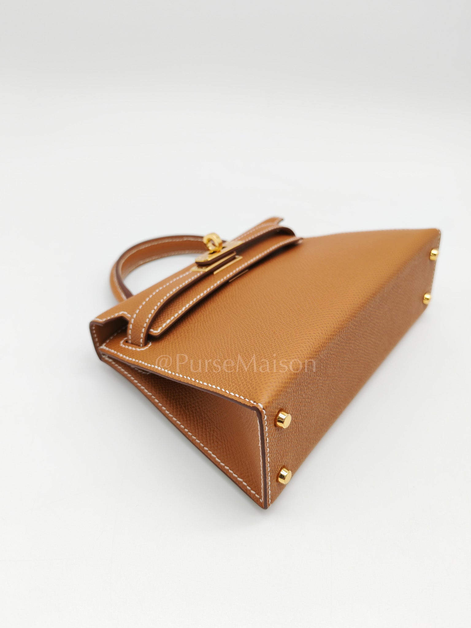 Mini Kelly in Gold Epsom Leather & Gold Hardware Stamp B (2023) | Purse Maison Luxury Bags Shop