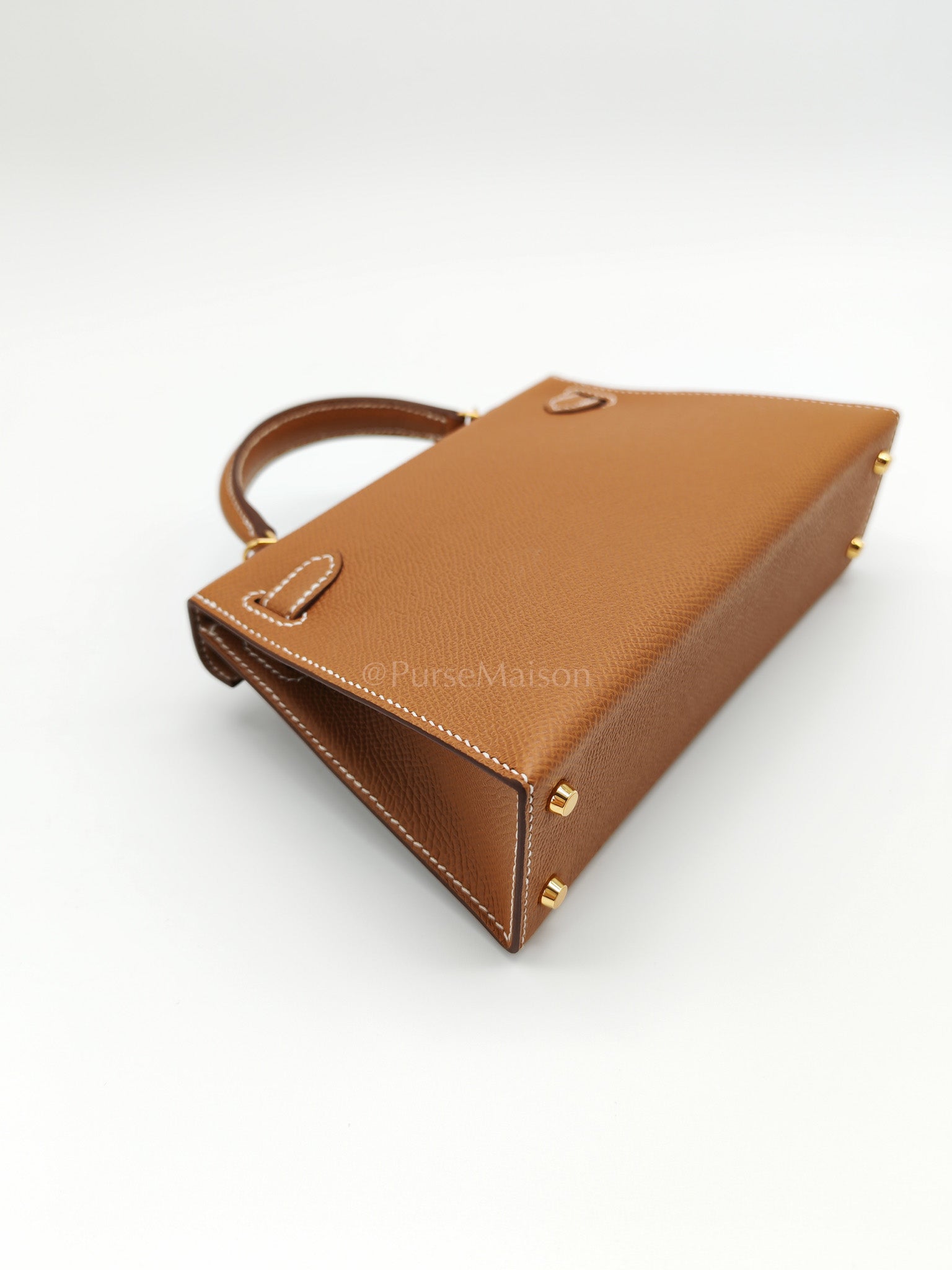 Mini Kelly in Gold Epsom Leather Gold Hardware Stamp B(2023) | Purse Maison Luxury Bags Shop