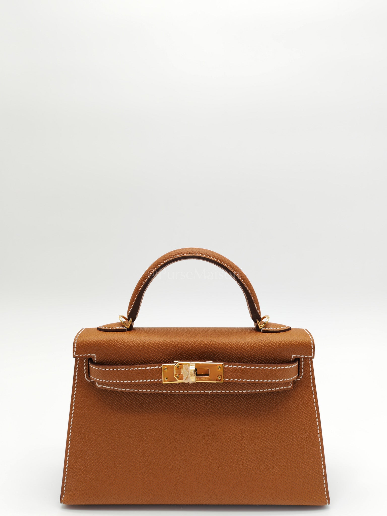 Mini Kelly in Gold Epsom Leather Gold Hardware Stamp B(2023) | Purse Maison Luxury Bags Shop