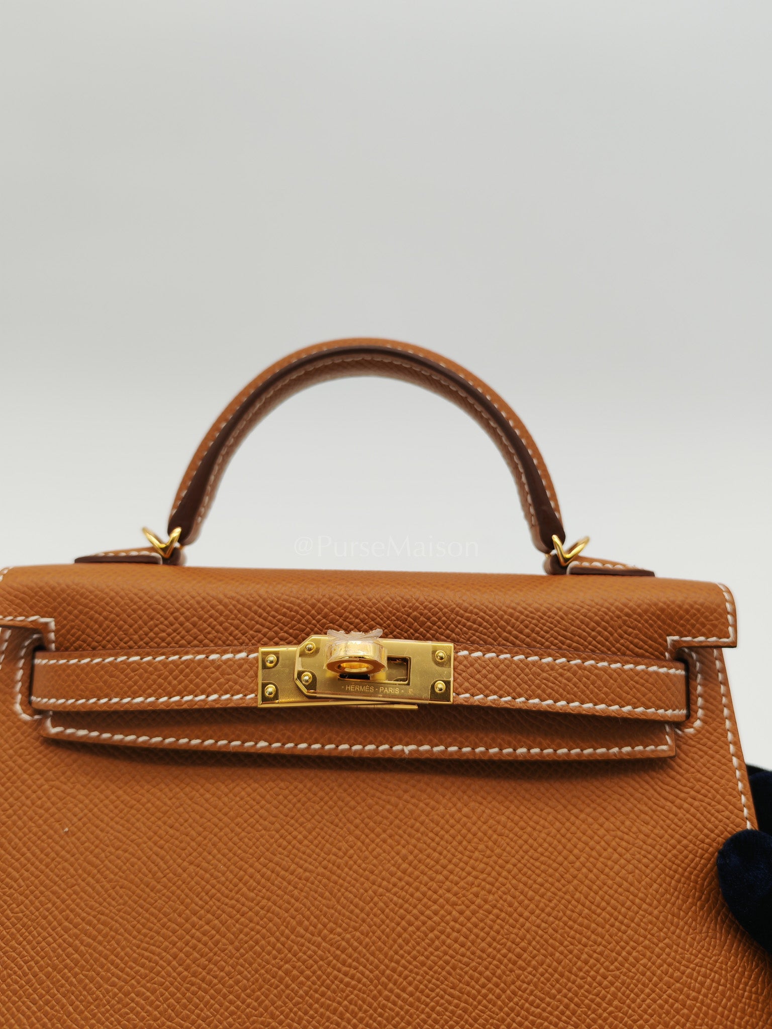 Mini Kelly in Gold Epsom Leather Gold Hardware Stamp B(2023) | Purse Maison Luxury Bags Shop