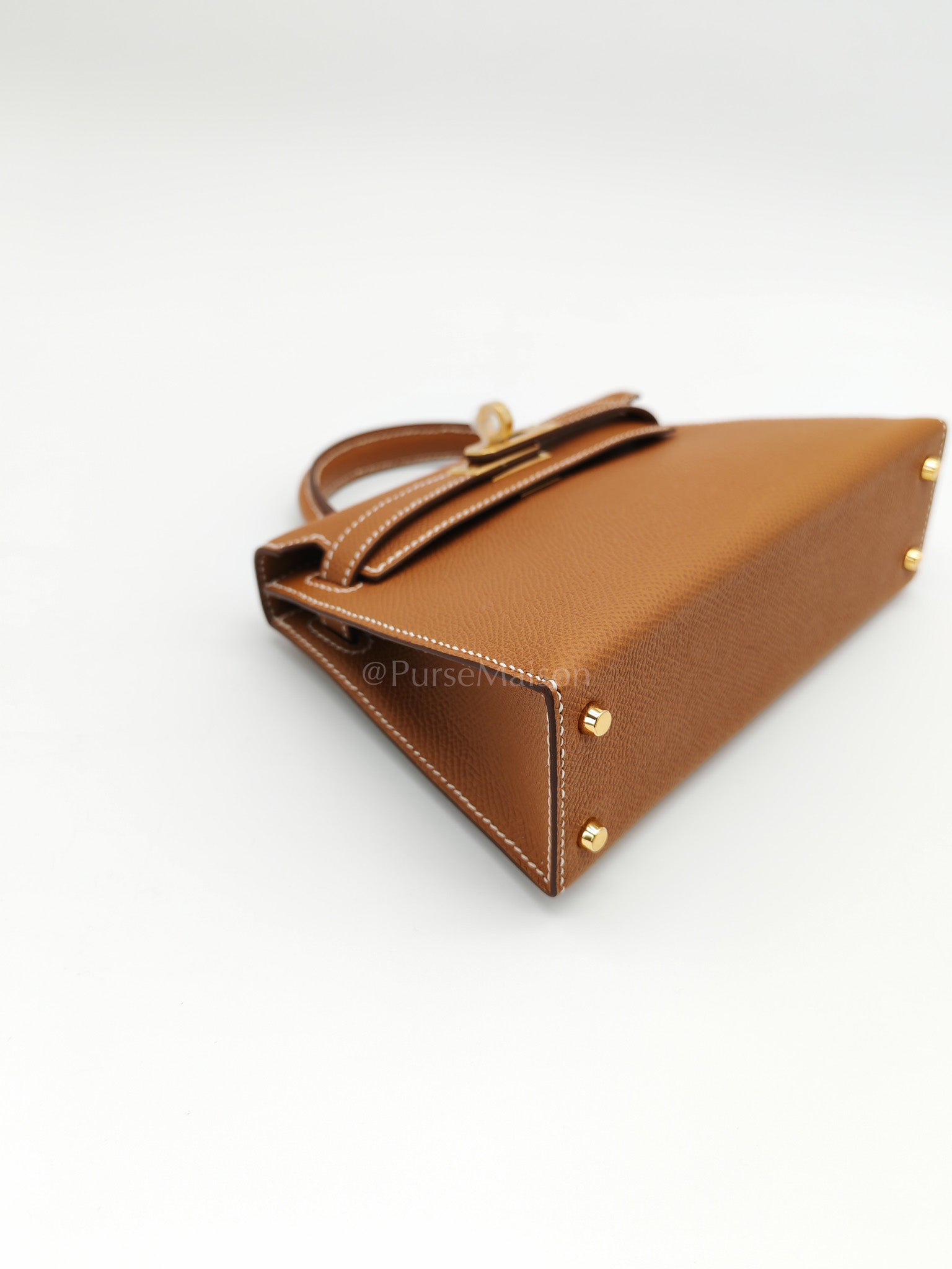 Mini Kelly in Gold Epsom Leather Gold Hardware Stamp B(2023) | Purse Maison Luxury Bags Shop