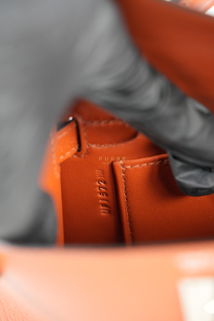 Mini Kelly Sellier Cuivre/Mexico Chevre Mysore in Palladium Hardware Stamp U (2022) | Purse Maison Luxury Bags Shop