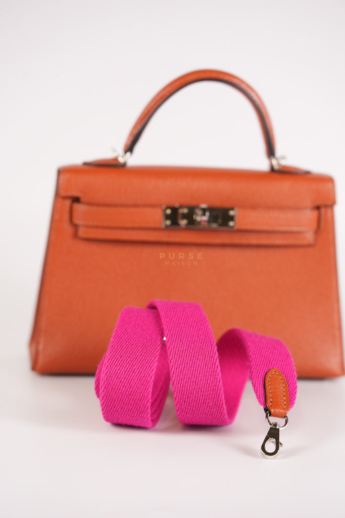 Mini Kelly Sellier Cuivre/Mexico Chevre Mysore in Palladium Hardware Stamp U (2022) | Purse Maison Luxury Bags Shop