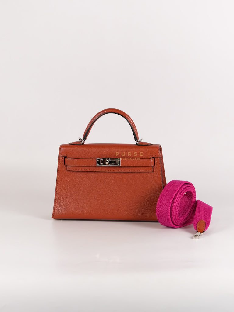 Mini Kelly Sellier Cuivre/Mexico Chevre Mysore in Palladium Hardware Stamp U (2022) | Purse Maison Luxury Bags Shop