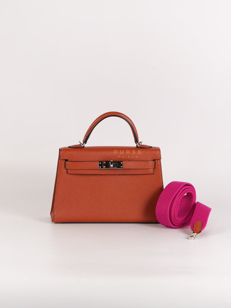 Mini Kelly Sellier Cuivre/Mexico Chevre Mysore in Palladium Hardware Stamp U (2022) | Purse Maison Luxury Bags Shop
