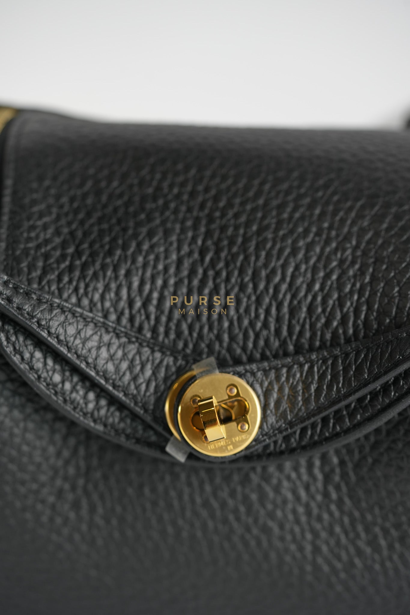 Mini Lindy 2 Black Clemence Leather in Gold Hardware Stamp K (2025) | Purse Maison Luxury Bags Shop