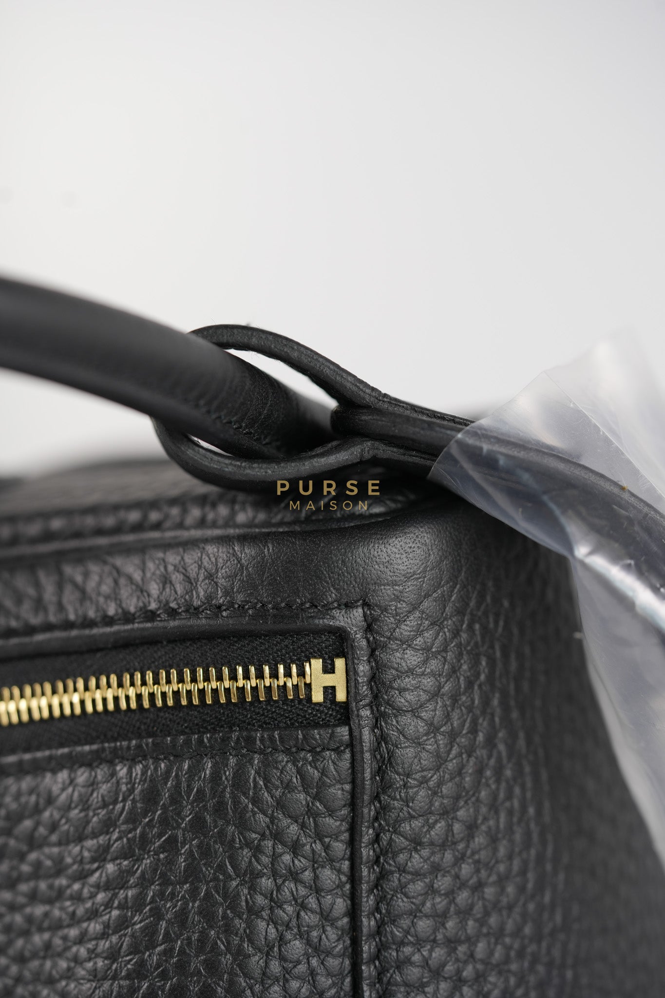 Mini Lindy 2 Black Clemence Leather in Gold Hardware Stamp K (2025) | Purse Maison Luxury Bags Shop