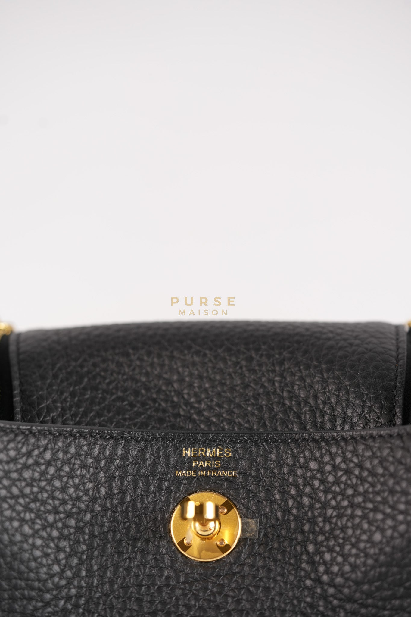 Mini Lindy 2 Black Clemence Leather in Gold Hardware Stamp K (2025) | Purse Maison Luxury Bags Shop