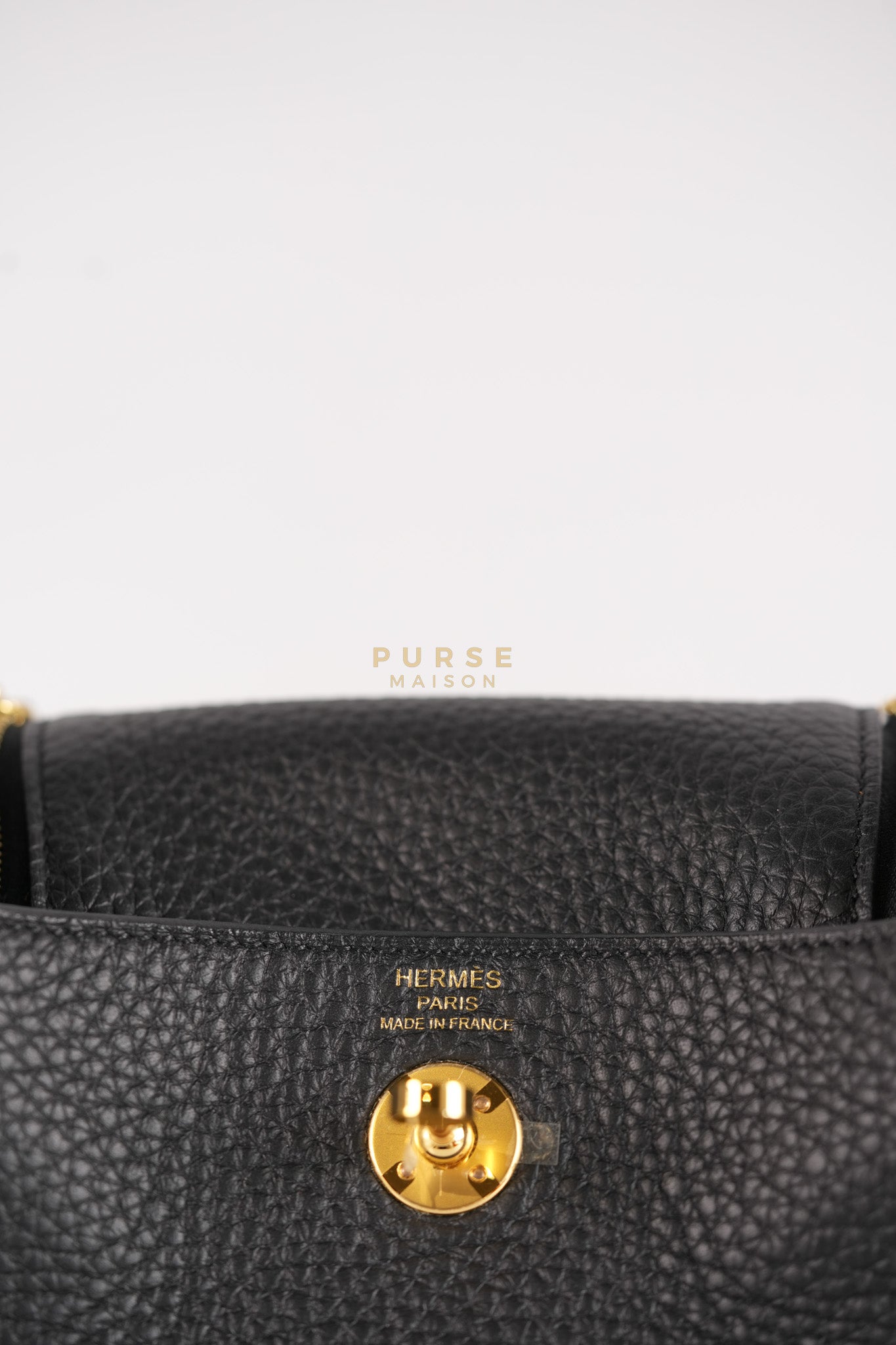 Mini Lindy 2 Black Clemence Leather in Gold Hardware Stamp K (2025) | Purse Maison Luxury Bags Shop