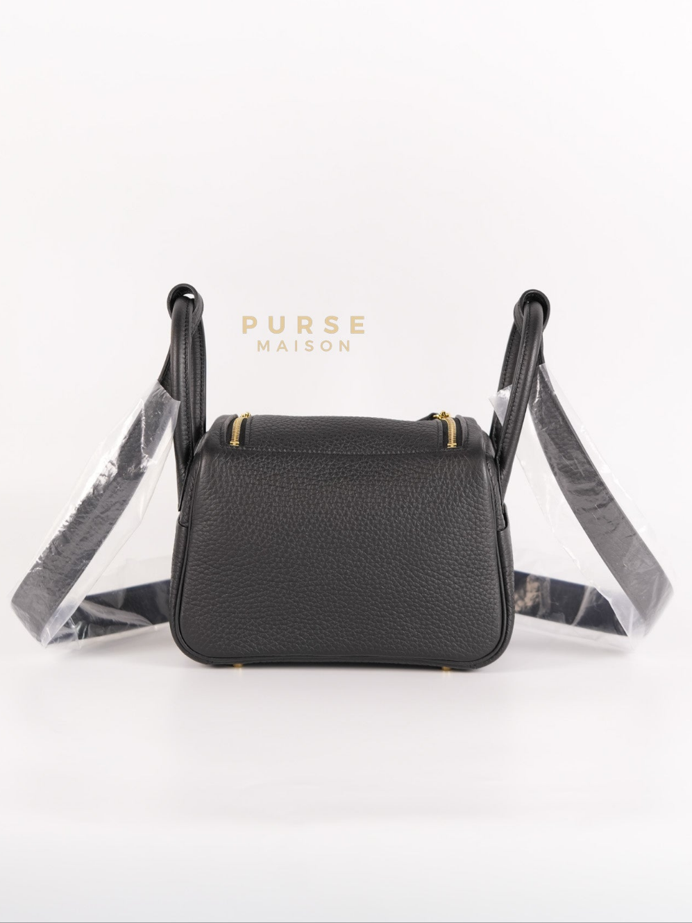 Mini Lindy 2 Black Clemence Leather in Gold Hardware Stamp K (2025) | Purse Maison Luxury Bags Shop