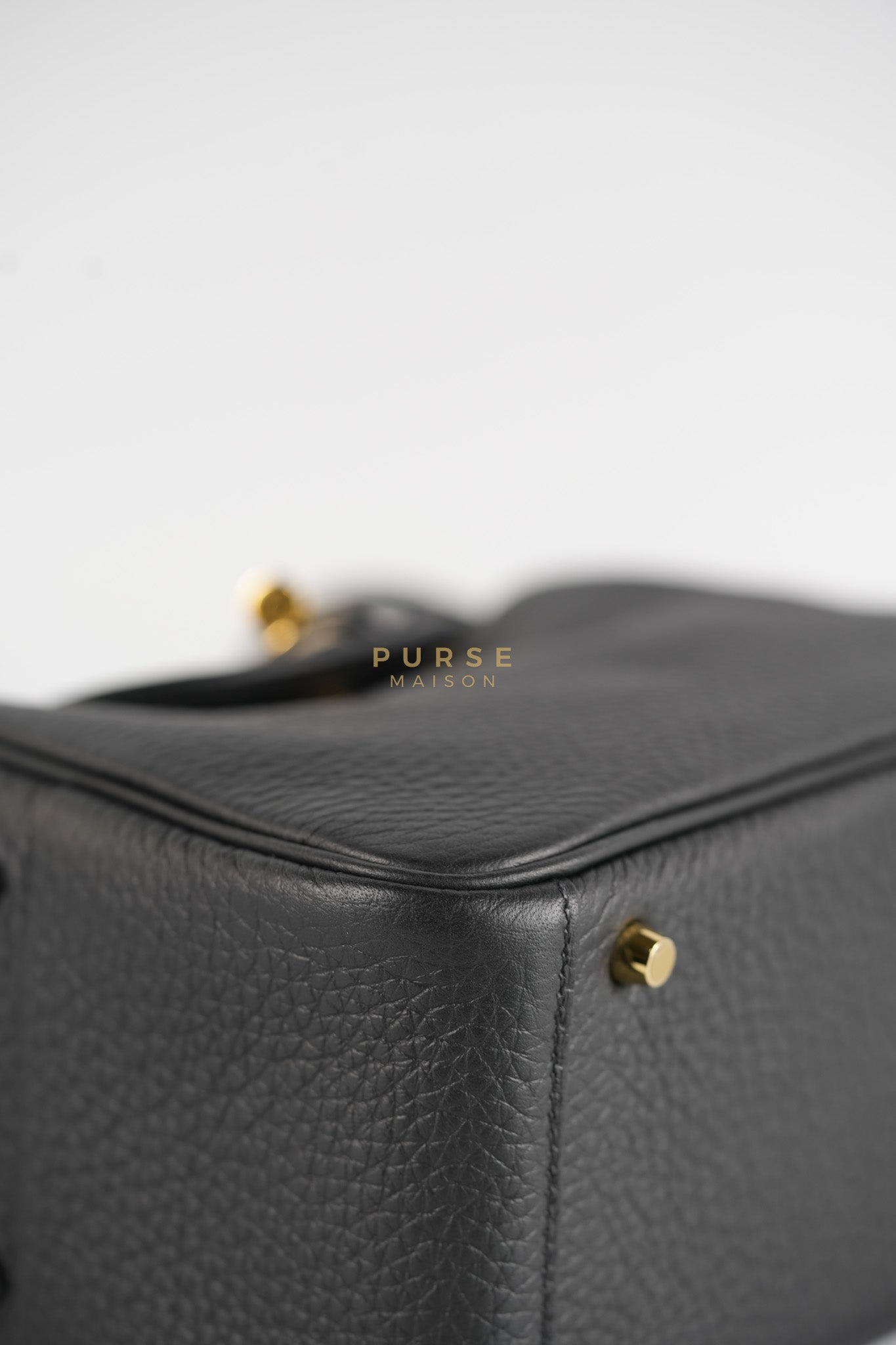 Mini Lindy 2 Black Clemence Leather in Gold Hardware Stamp K (2025) | Purse Maison Luxury Bags Shop