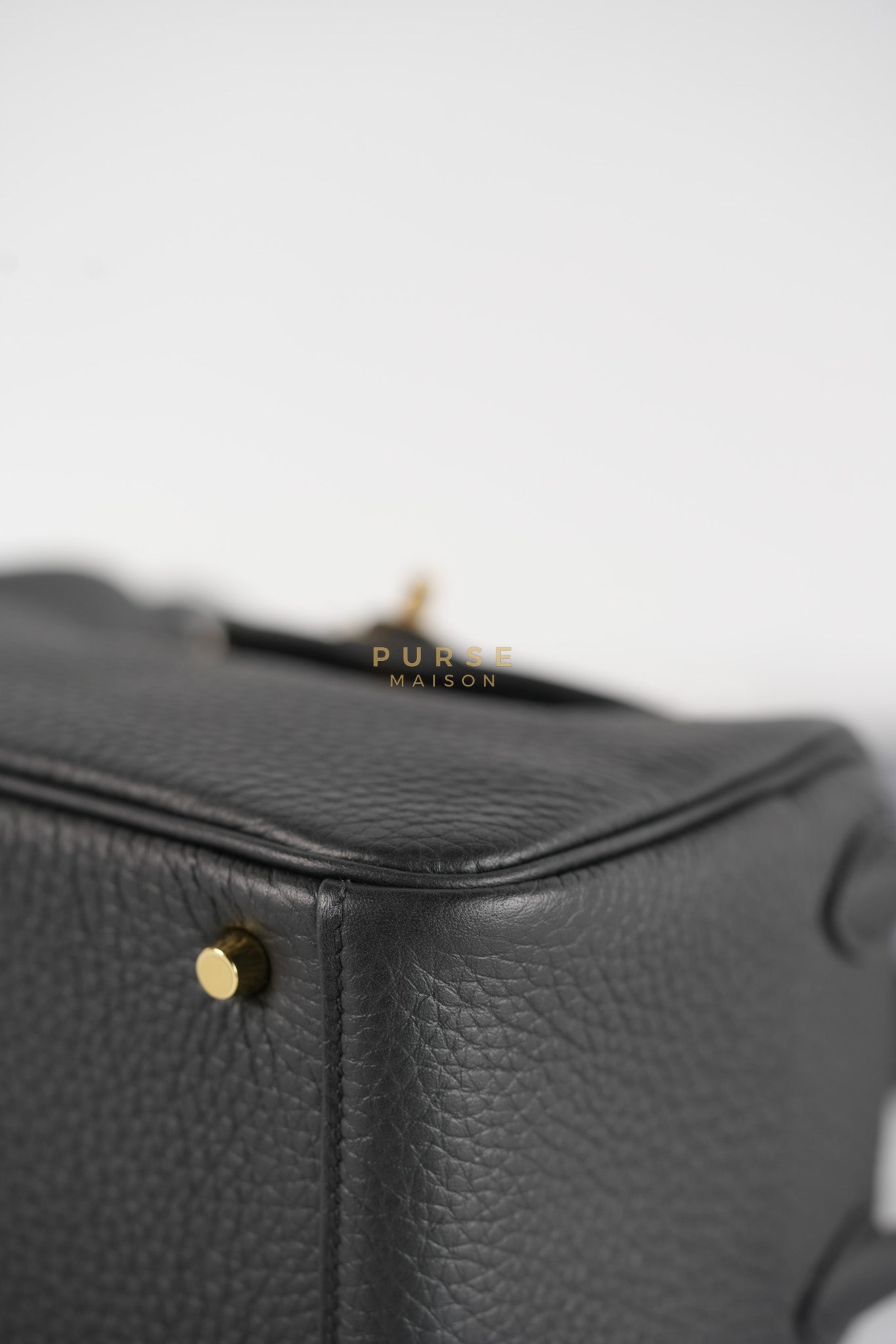 Mini Lindy 2 Black Clemence Leather in Gold Hardware Stamp K (2025) | Purse Maison Luxury Bags Shop