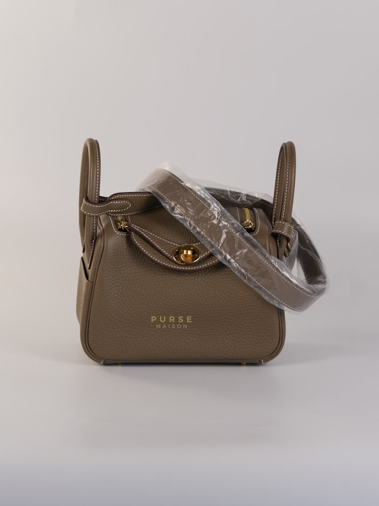 Mini Lindy 2 in Etoupe Clemence Leather Gold Hardware Stamp W(2024) | Purse Maison Luxury Bags Shop