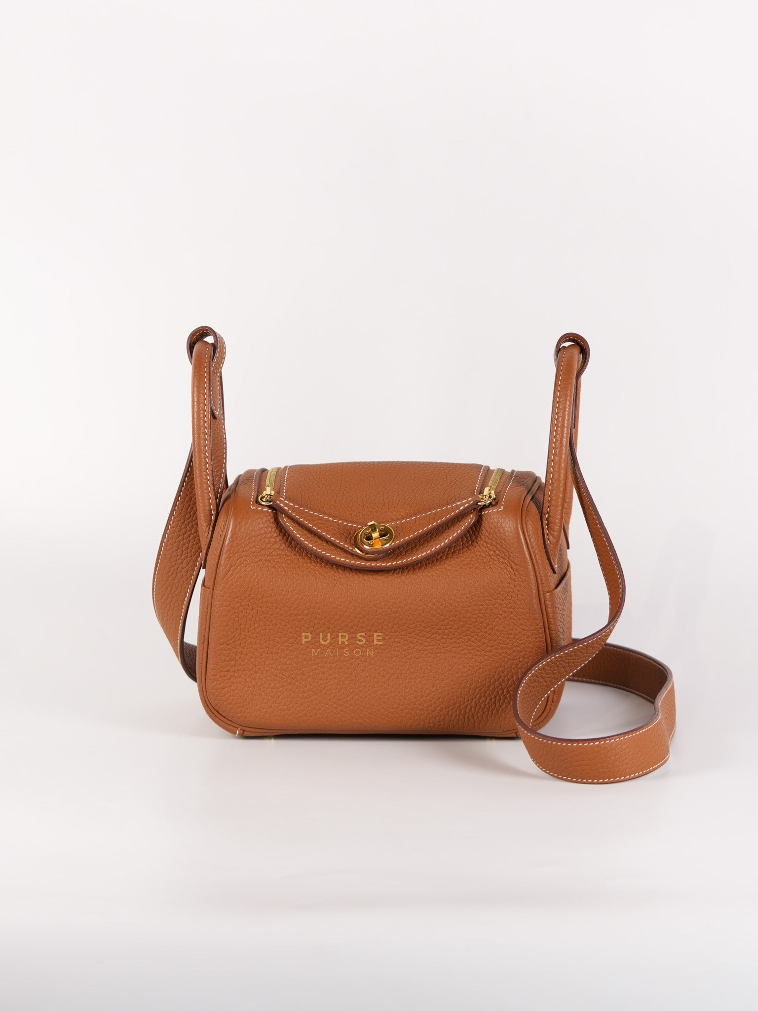 Mini Lindy Bag Gold Clemence Leather in Gold Hardware Stamp Z (2021) | Purse Maison Luxury Bags Shop