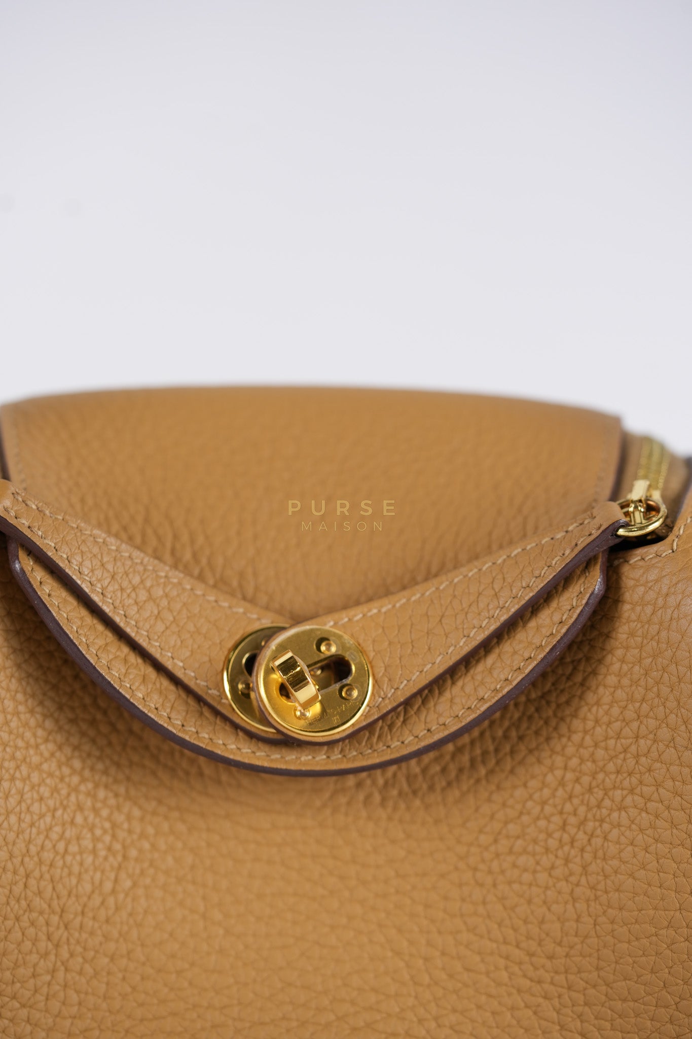 Mini Lindy Biscuit in Clemence Leather and Gold Hardware Stamp U (2022) | Purse Maison Luxury Bags Shop