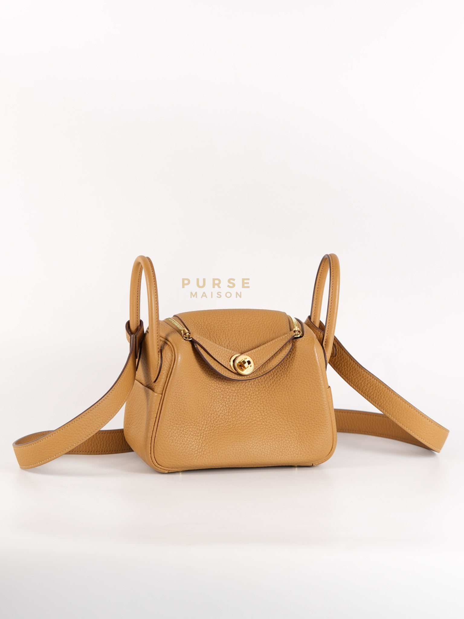Mini Lindy Biscuit in Clemence Leather and Gold Hardware Stamp U (2022) | Purse Maison Luxury Bags Shop