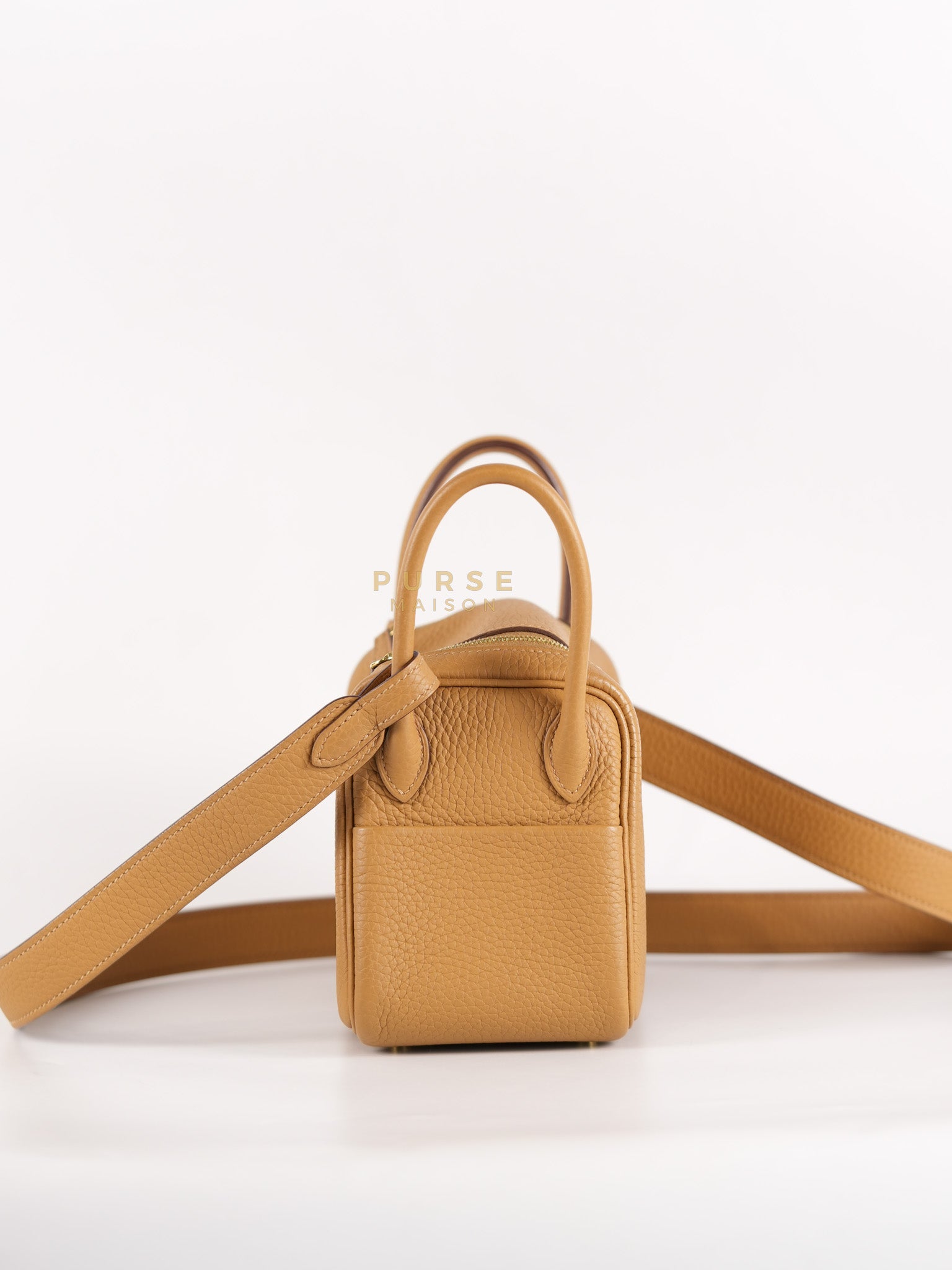 Mini Lindy Biscuit in Clemence Leather and Gold Hardware Stamp U (2022) | Purse Maison Luxury Bags Shop