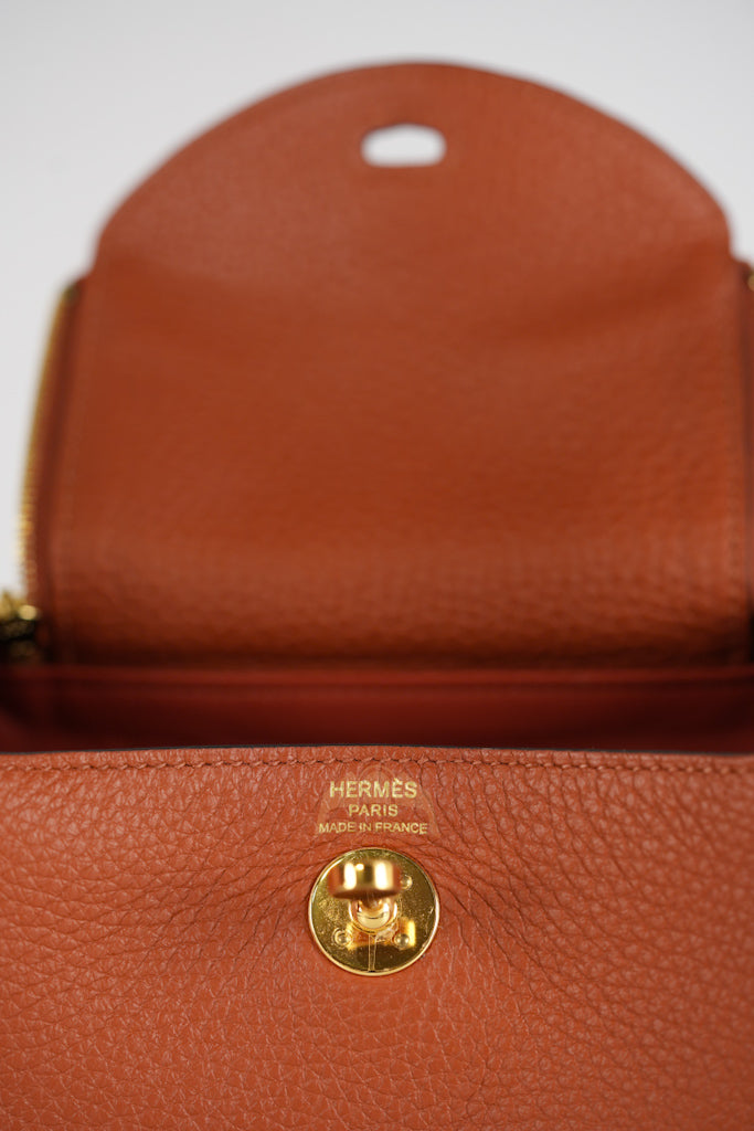 Mini Lindy Cuivre in Clemence Leather and Gold Hardware Stamp Z (2021) | Purse Maison Luxury Bags Shop