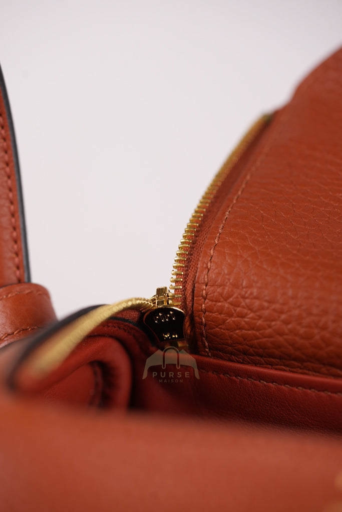 Mini Lindy Cuivre in Clemence Leather and Gold Hardware Stamp Z (2021) | Purse Maison Luxury Bags Shop