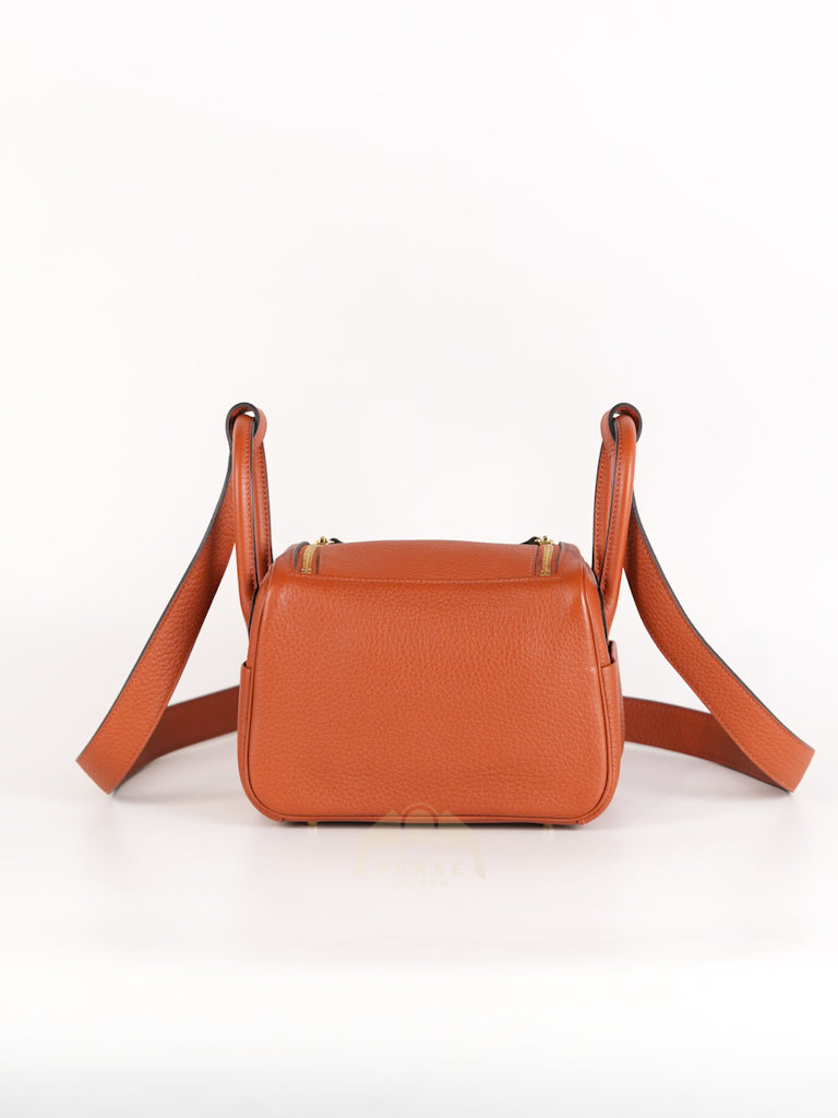 Mini Lindy Cuivre in Clemence Leather and Gold Hardware Stamp Z (2021) | Purse Maison Luxury Bags Shop