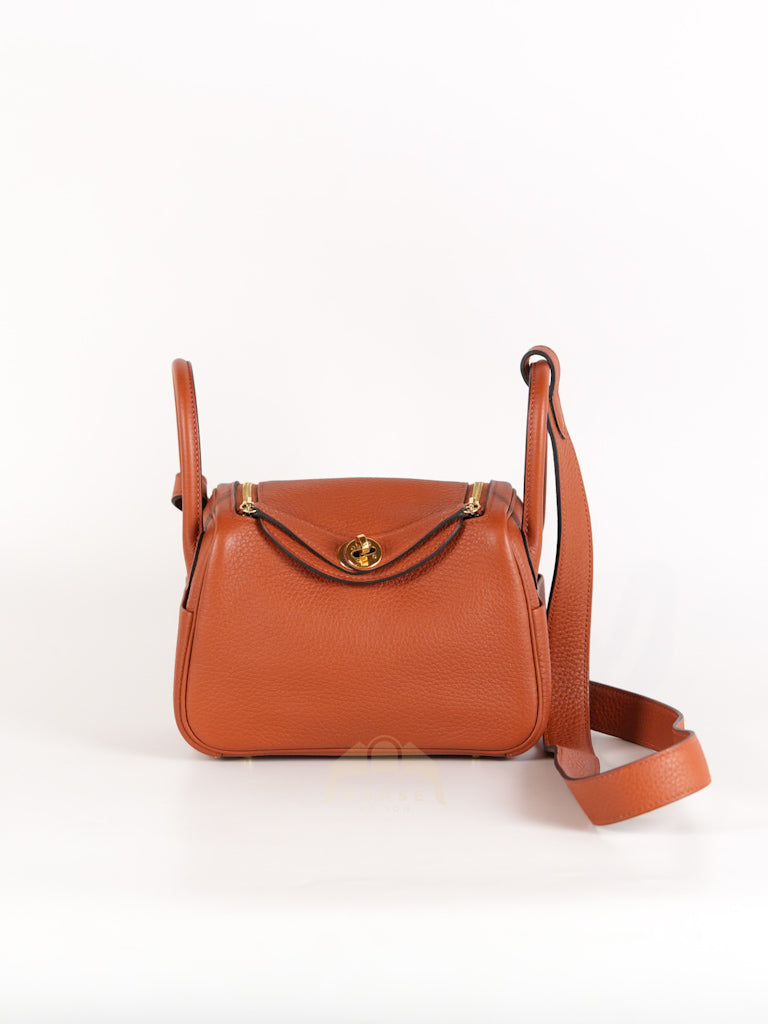 Mini Lindy Cuivre in Clemence Leather and Gold Hardware Stamp Z (2021) | Purse Maison Luxury Bags Shop