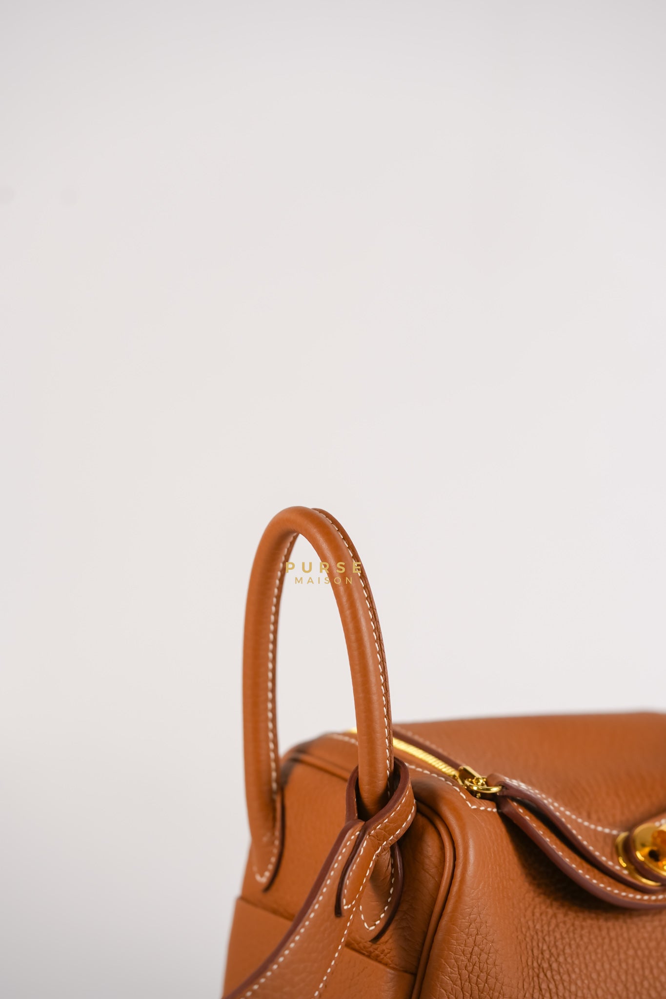 Mini Lindy Gold Clemence Leather in Gold Hardware Stamp U | Purse Maison Luxury Bags Shop
