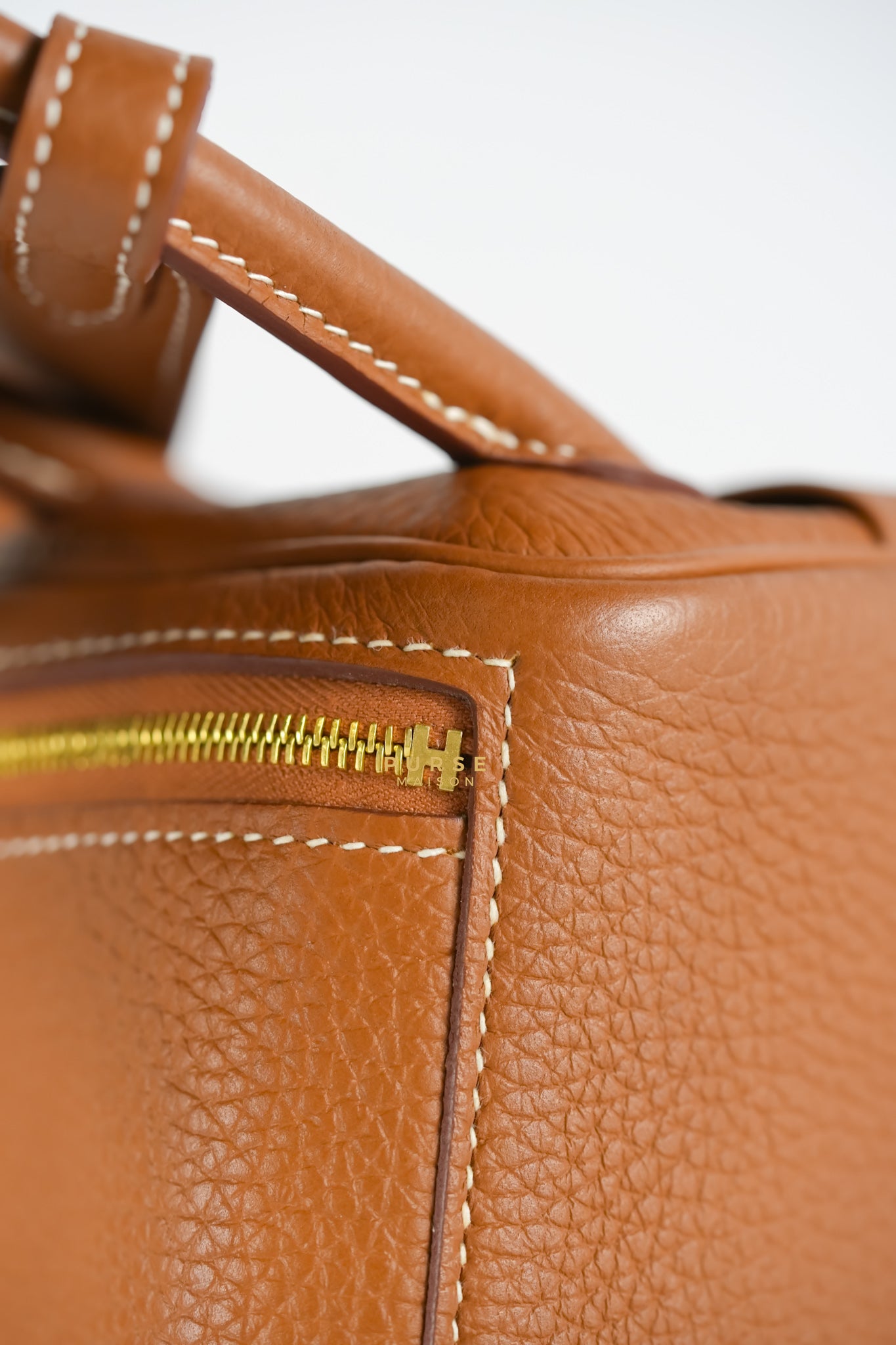 Mini Lindy Gold Clemence Leather in Gold Hardware Stamp U | Purse Maison Luxury Bags Shop