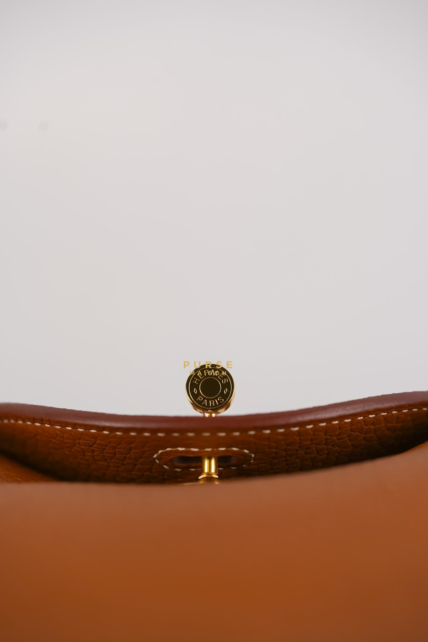 Mini Lindy Gold Clemence Leather in Gold Hardware Stamp U | Purse Maison Luxury Bags Shop