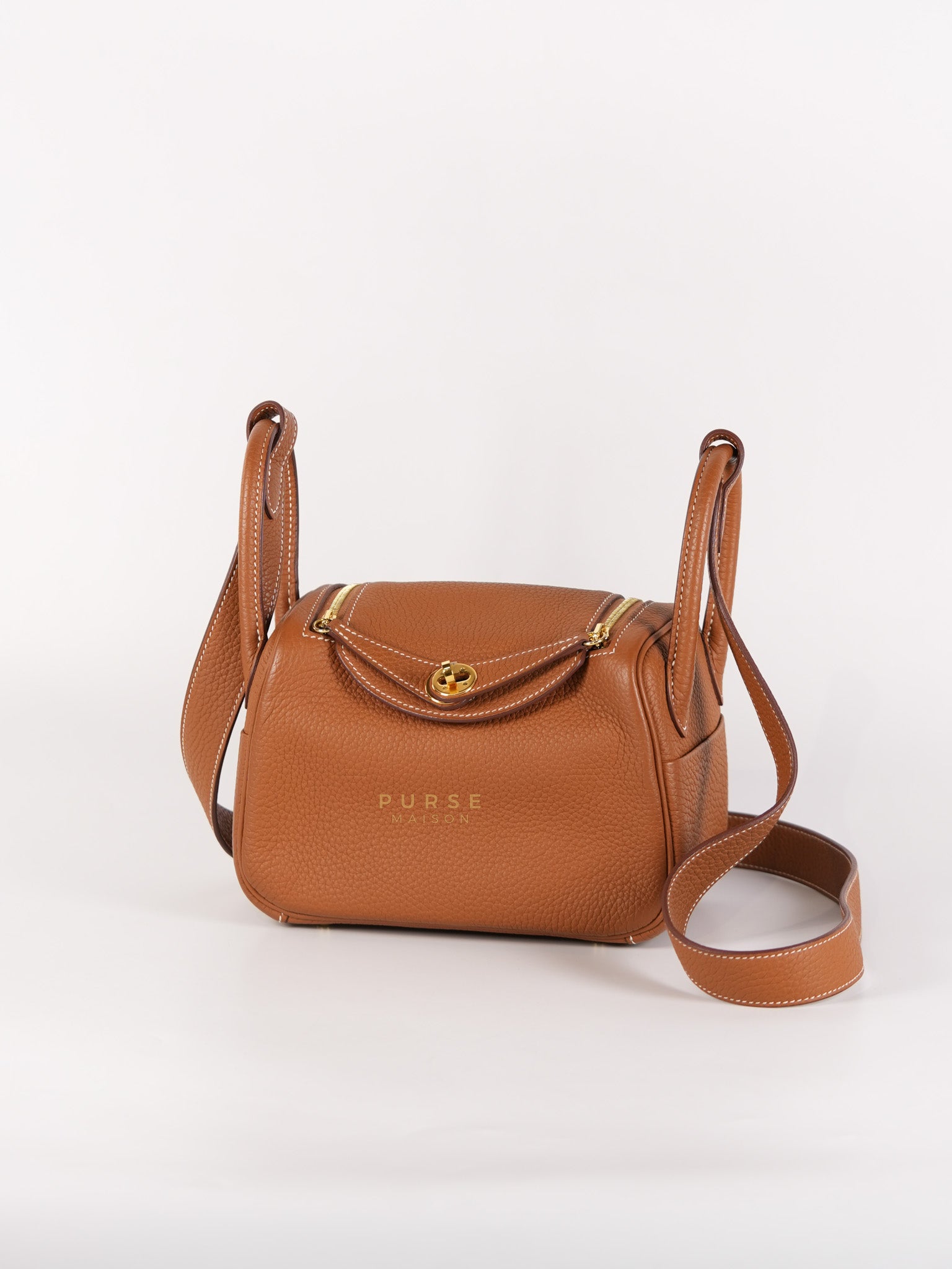 Mini Lindy Bag Gold Clemence Leather in Gold Hardware Stamp Z (2021) | Purse Maison Luxury Bags Shop