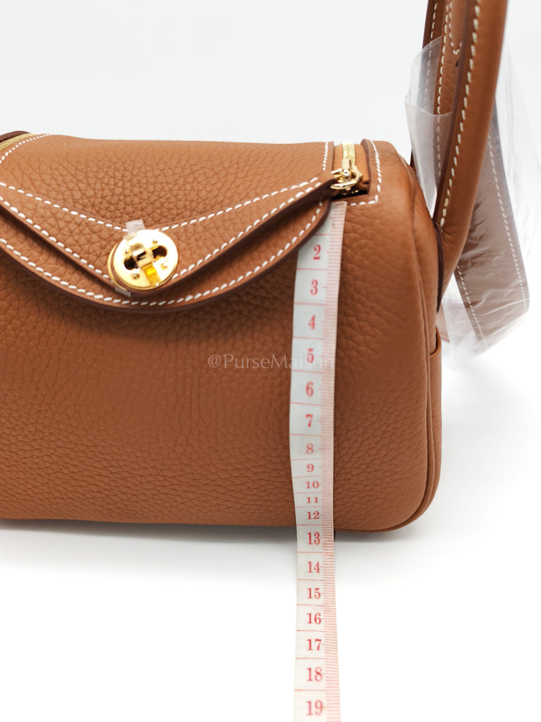 Mini Lindy Gold in Clemence Leather and Gold Hardware Stamp K (2025) | Purse Maison Luxury Bags Shop