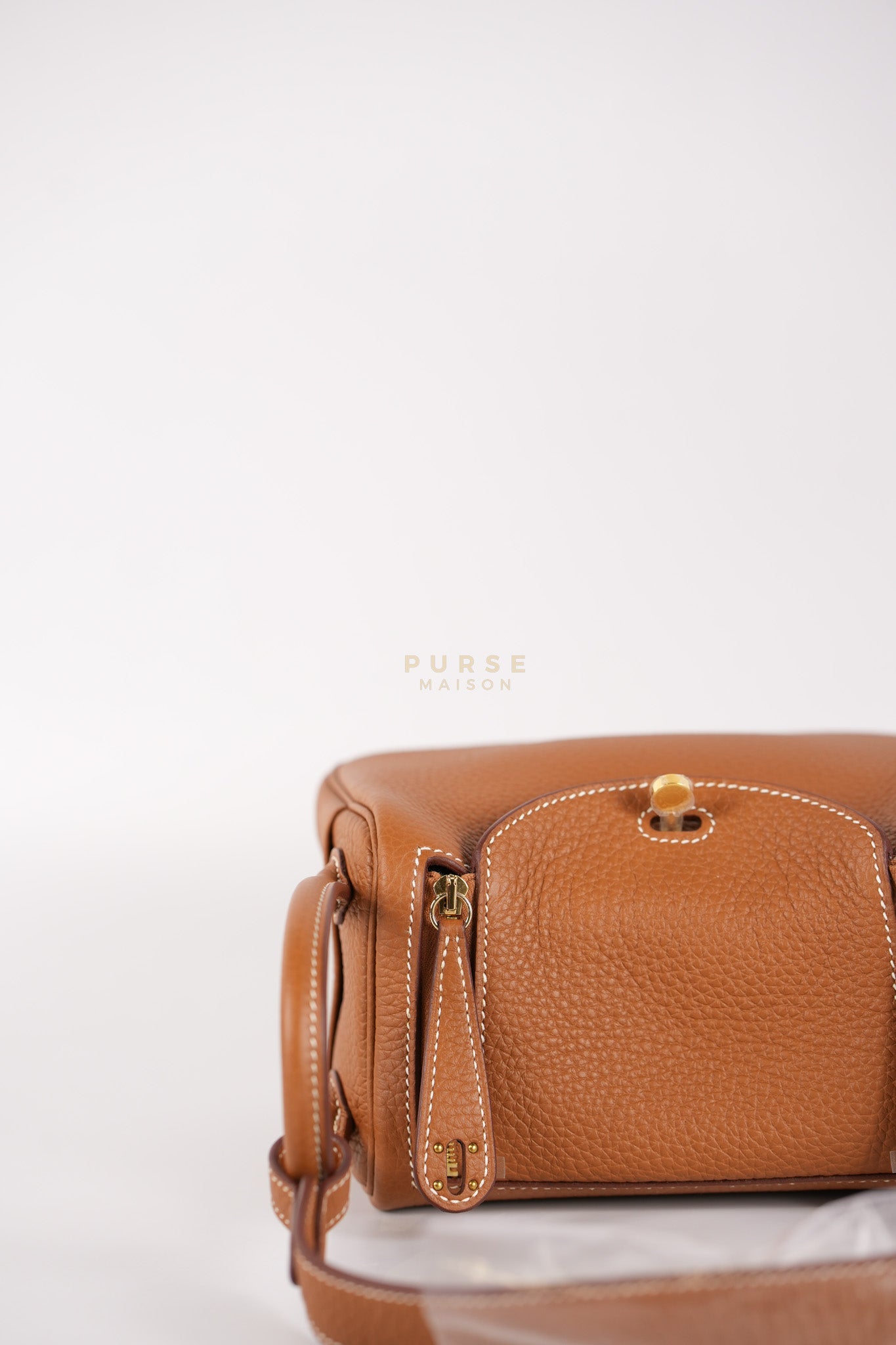 Mini Lindy in Gold Clemence Leather and Gold Hardware Stamp W (2024) | Purse Maison Luxury Bags Shop