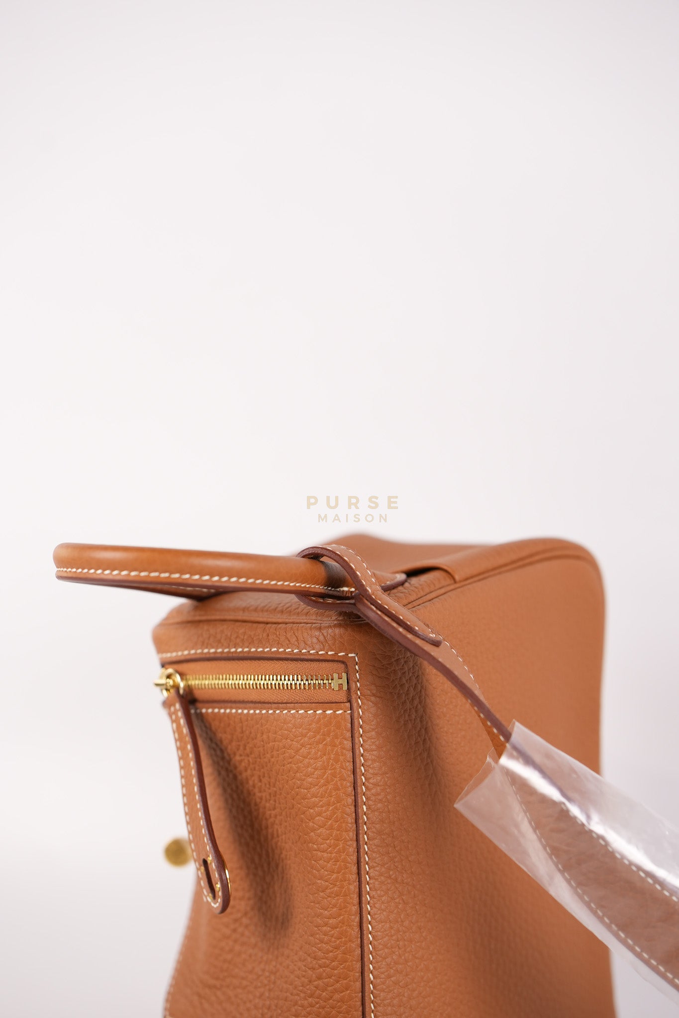 Mini Lindy in Gold Clemence Leather and Gold Hardware Stamp W (2024) | Purse Maison Luxury Bags Shop