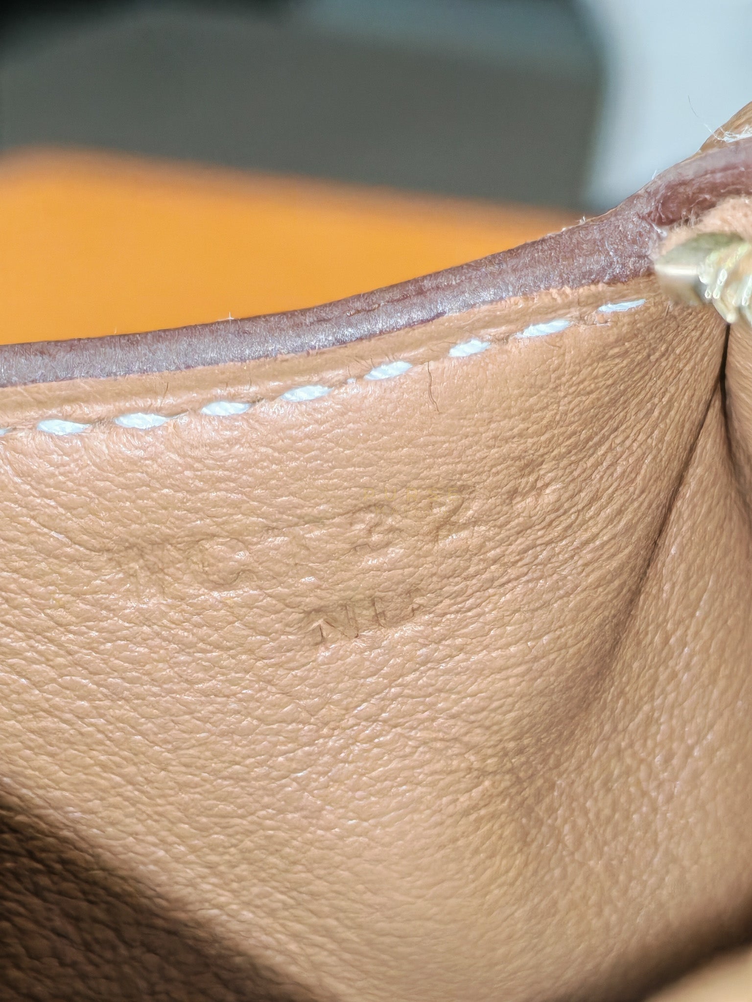 Mini Lindy in Gold Clemence Leather and Gold Hardware Stamp W (2024) | Purse Maison Luxury Bags Shop