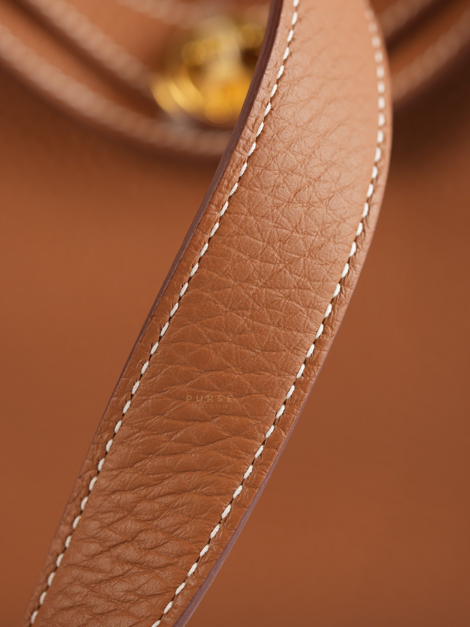 Mini Lindy in Gold Taurillon Clémence Leather with Gold Hardware, Stamp W (2024) | Purse Maison Luxury Bags Shop