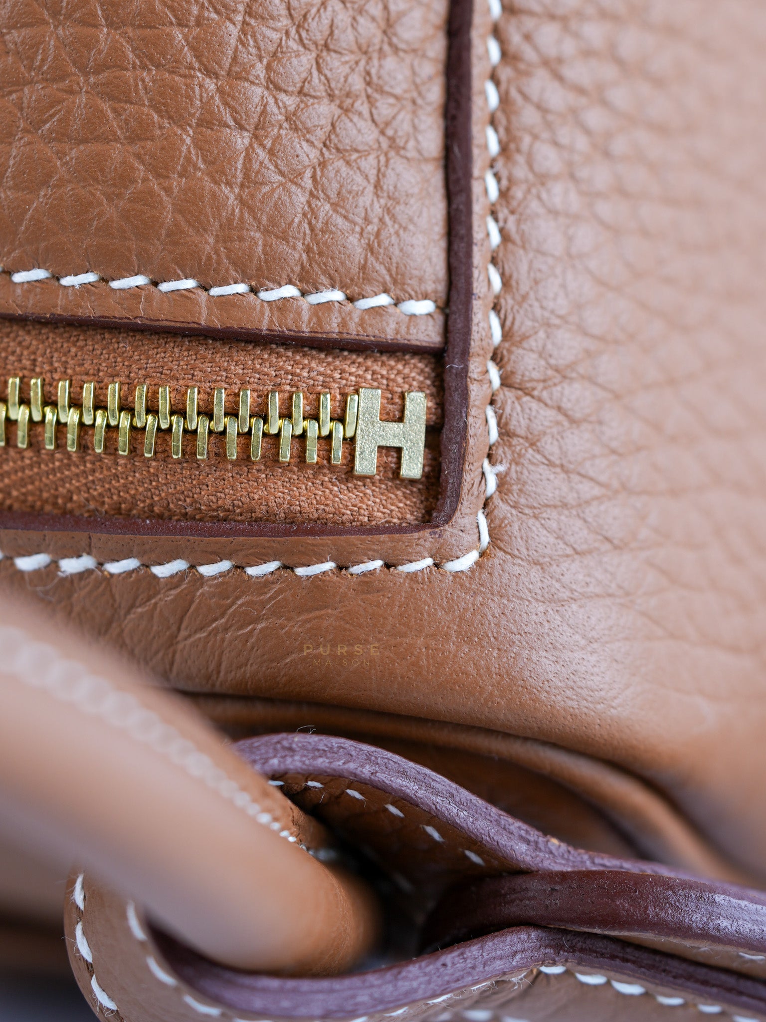 Mini Lindy in Gold Taurillon Clémence Leather with Gold Hardware, Stamp W (2024) | Purse Maison Luxury Bags Shop