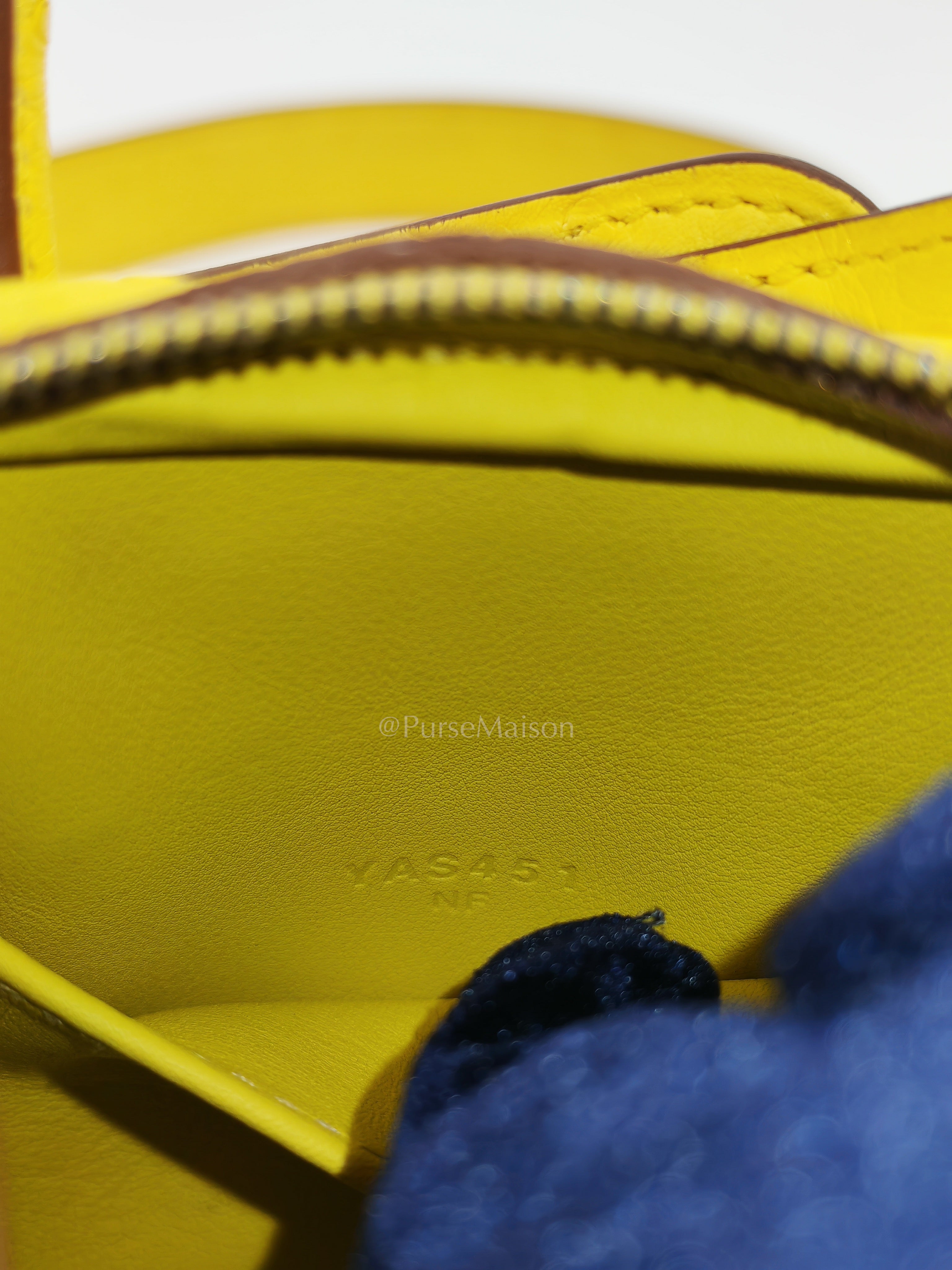 Mini Lindy in Joune Ostrich Leather & Palladium Hardware Stamp Y (2020) | Purse Maison Luxury Bags Shop