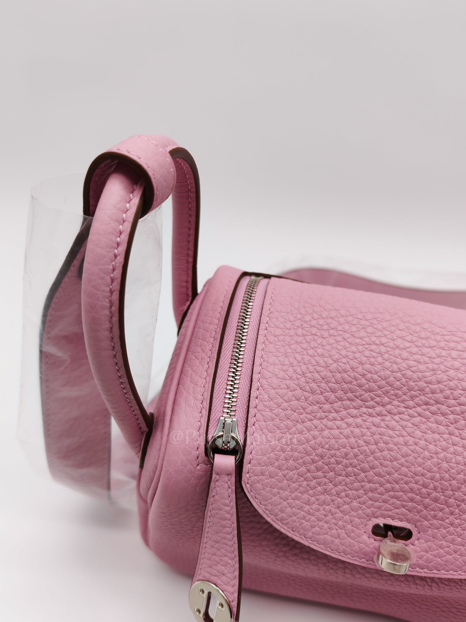 Mini Lindy in Mauve Sylvestre Clemence Leather and Palladium Hardware Stamp U (2022) | Purse Maison Luxury Bags Shop
