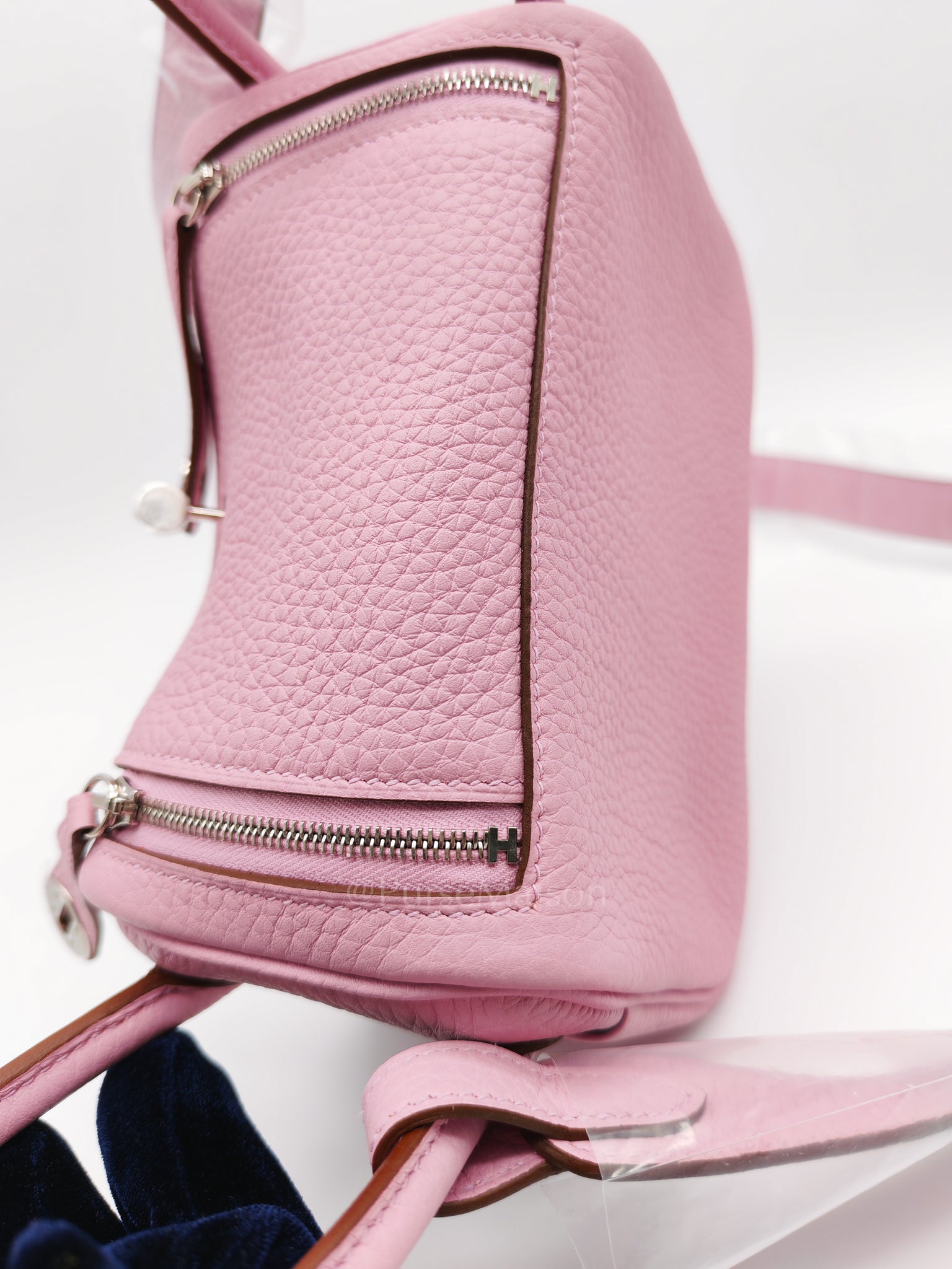 Mini Lindy in Mauve Sylvestre Clemence Leather and Palladium Hardware Stamp U (2022) | Purse Maison Luxury Bags Shop