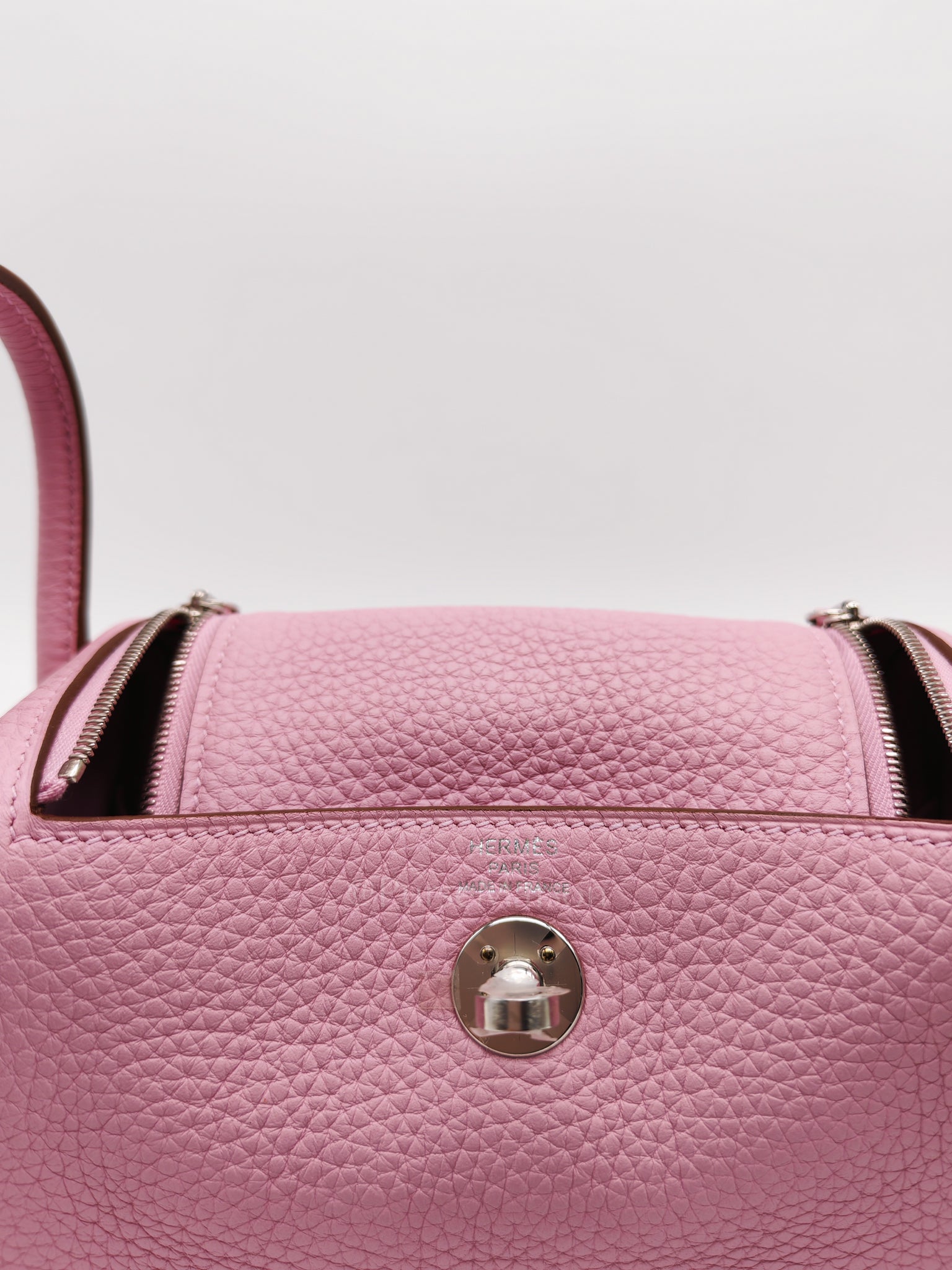 Mini Lindy in Mauve Sylvestre Clemence Leather and Palladium Hardware Stamp U (2022) | Purse Maison Luxury Bags Shop