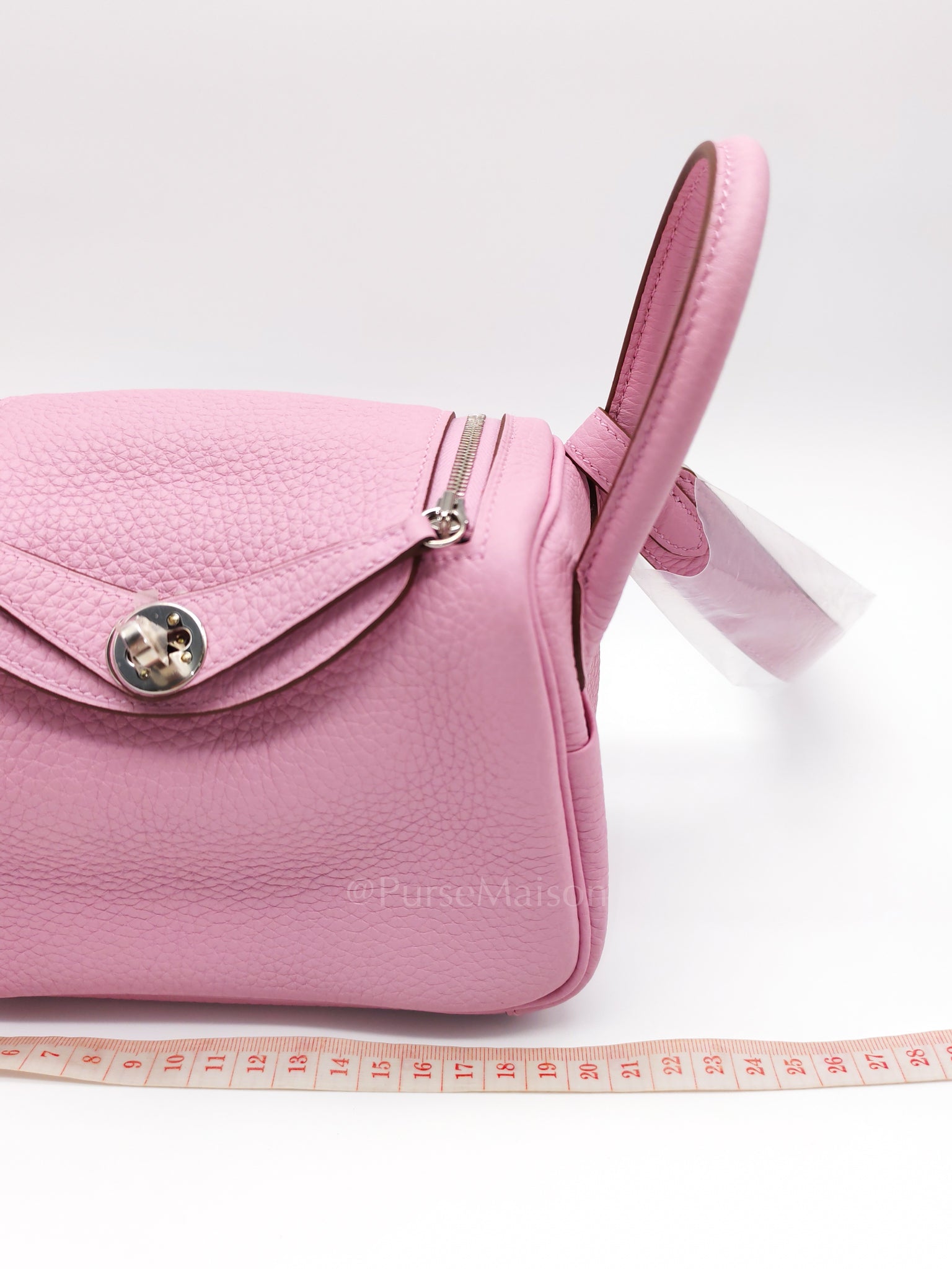 Mini Lindy in Mauve Sylvestre Clemence Leather and Palladium Hardware Stamp U (2022) | Purse Maison Luxury Bags Shop