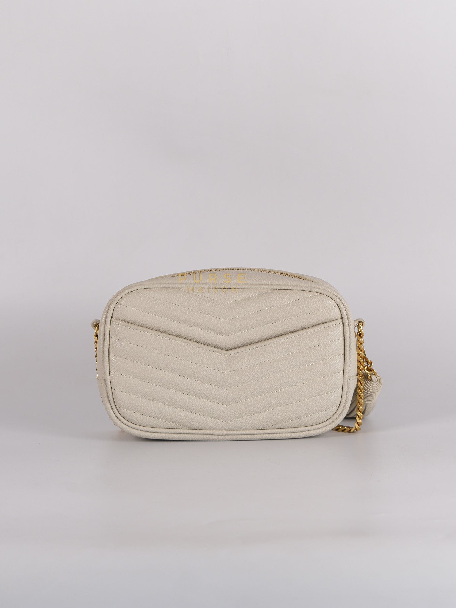 Mini Lou Camera Bag in Crema Soft Quilted Leather & Gold Hardware | Purse Maison Luxury Bags Shop